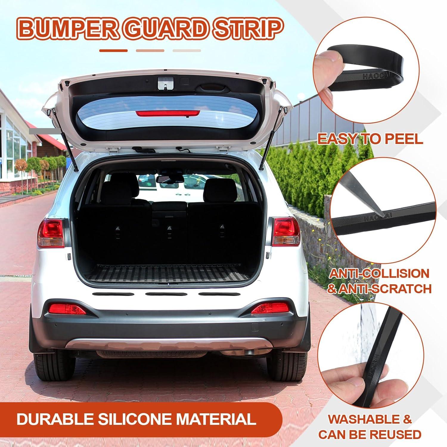 Tira de Protección de Parachoques PATIKIL 8 Pcs Silicona Negra