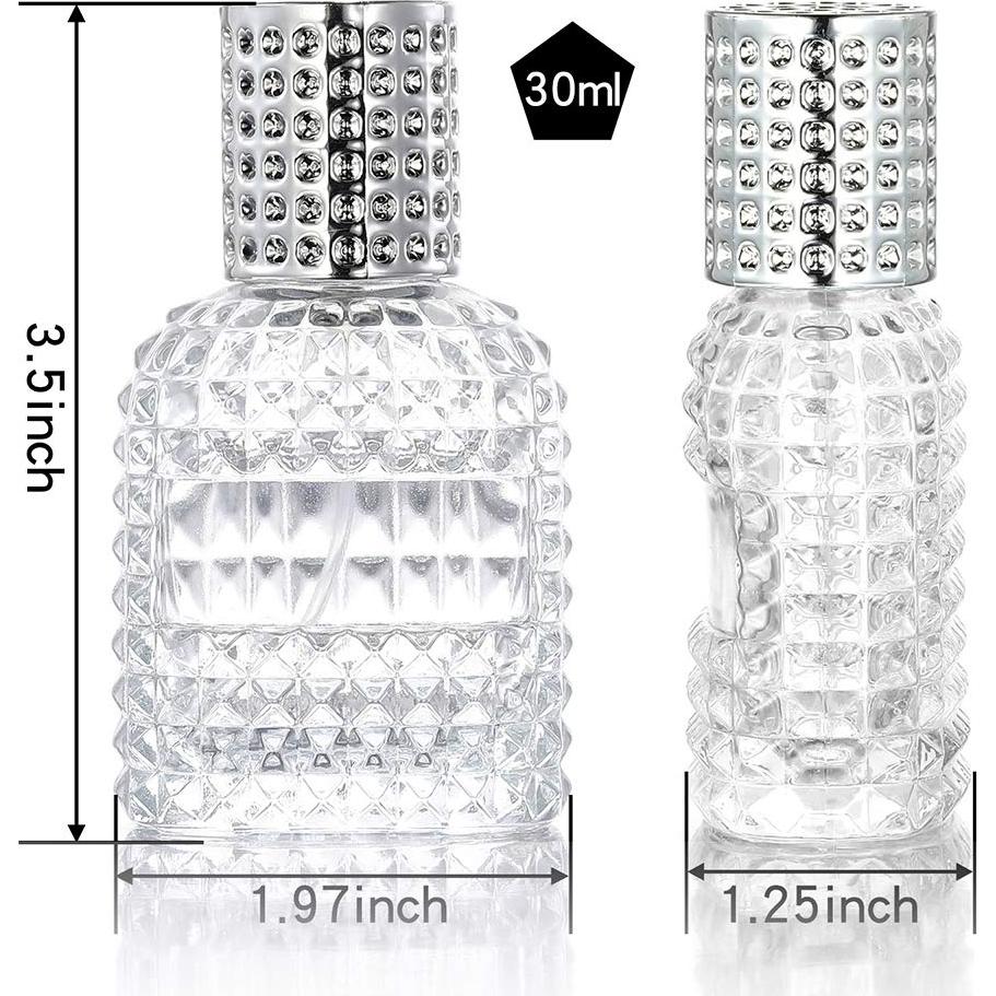 Paquete de 2 botellas de spray de vidrio 30ml con atomizador