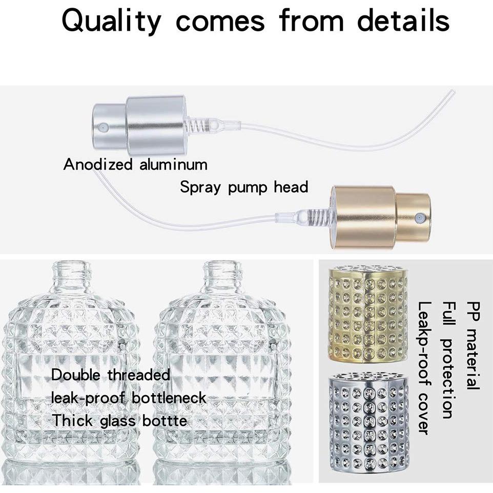 Paquete de 2 botellas de spray de vidrio 30ml con atomizador