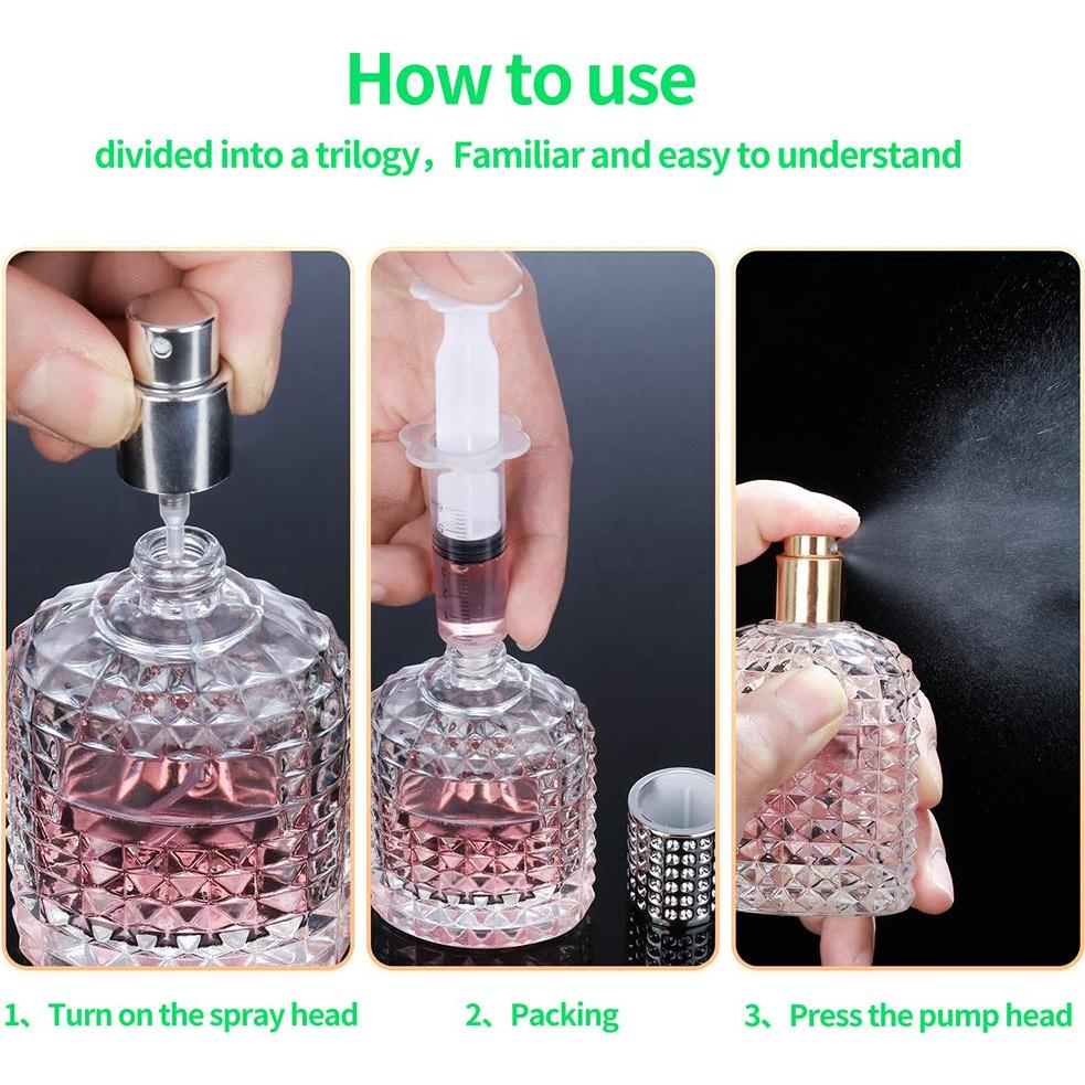 Paquete de 2 botellas de spray de vidrio 30ml con atomizador