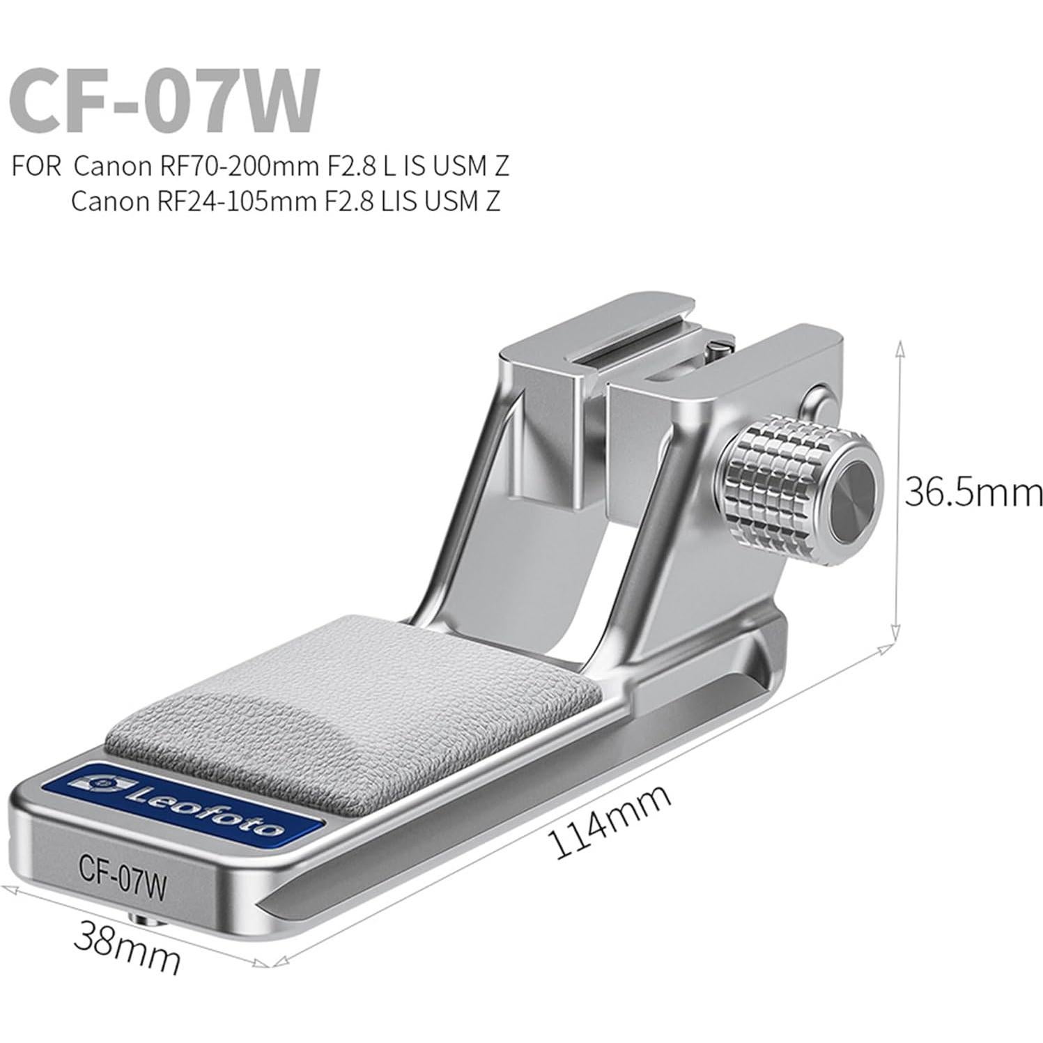 Pie de reemplazo Leofoto CF-07W para Canon RF70-200mm y RF24-105mm