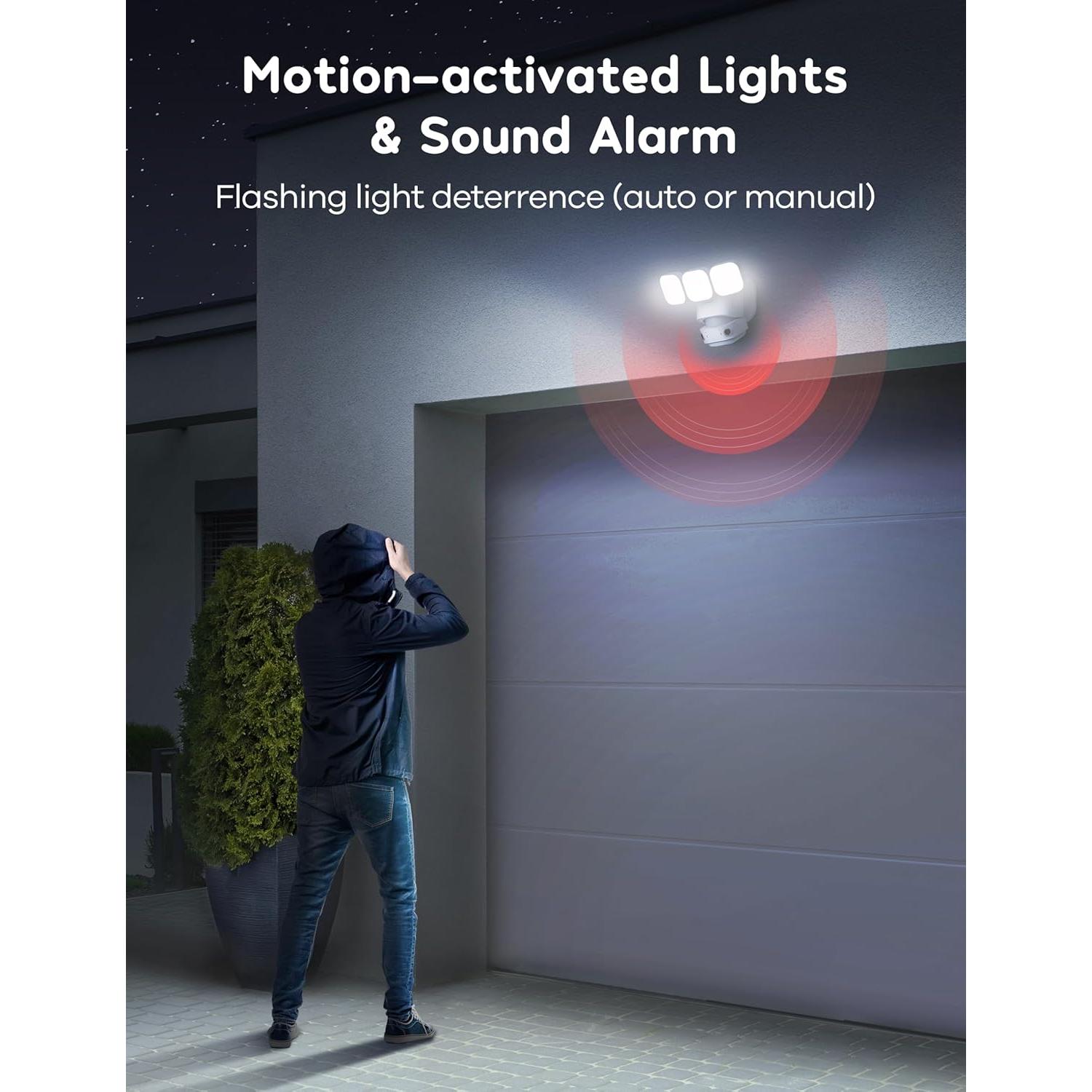 Cámara de Seguridad Floodlight Winees F2 Pro 2K HD 180°