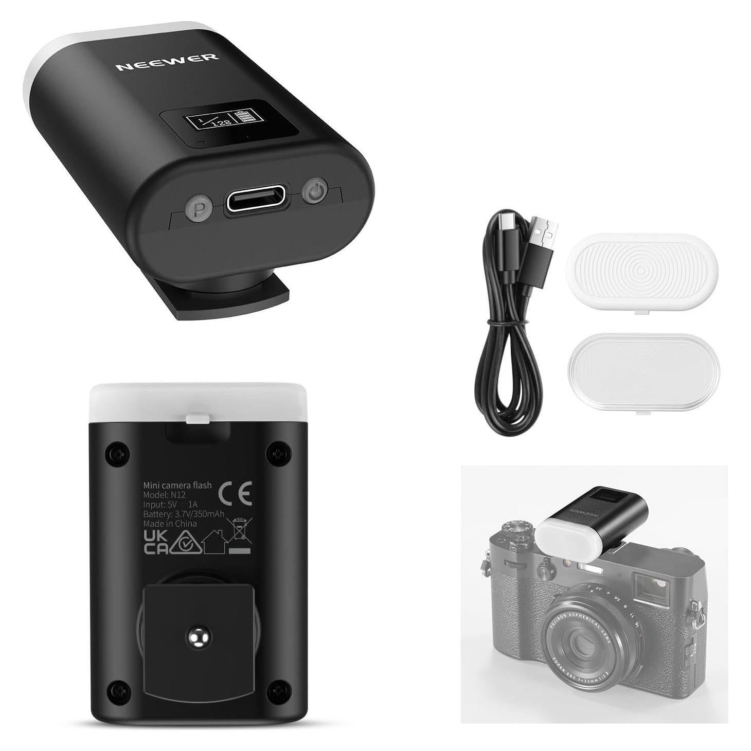 Flash Mini NEEWER N12 para Cámara DSLR, Luz de Relleno 5600K