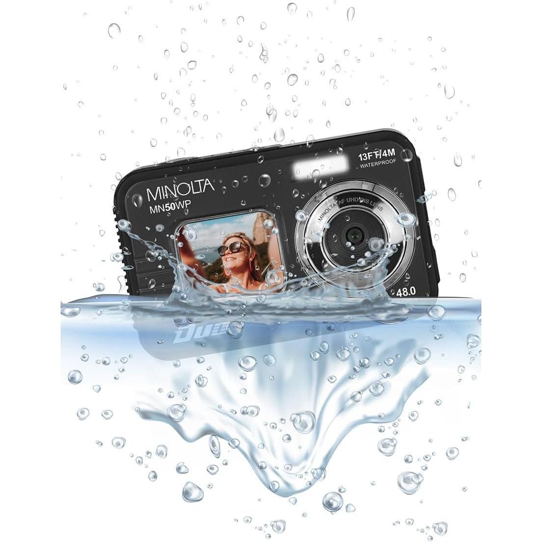 Cámara Digital Submarina Minolta MN50WP 48MP 5K HD Resistente Agua