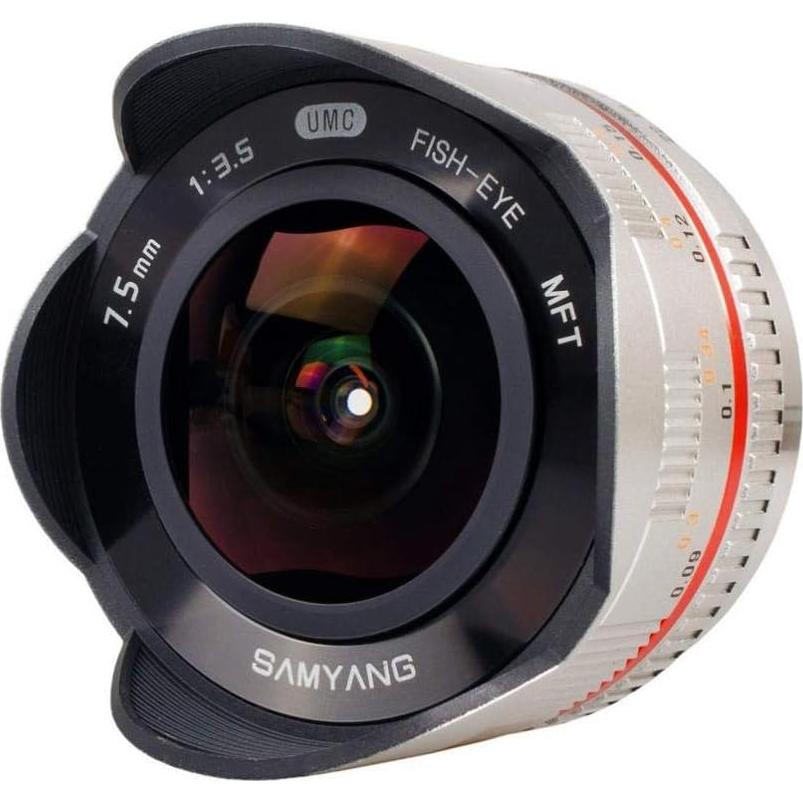 Lente Fisheye Samyang 7.5mm F3.5 Manual Micro 4/3 Plata