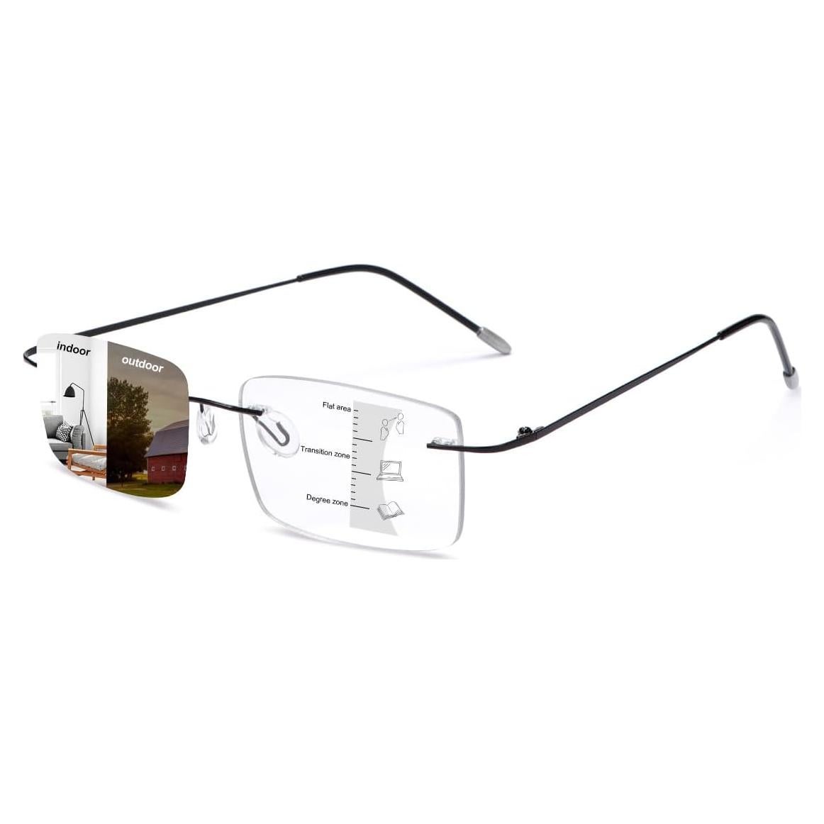 Gafas de lectura progresivas fotoquímicas UV400 unisex 1.0x