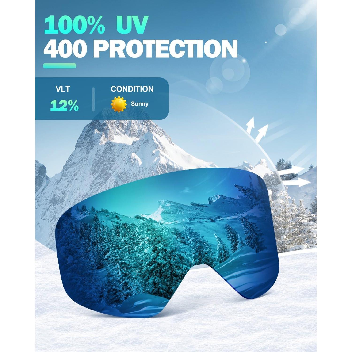 Lentes de Reemplazo SNOWALVA - 10 Opciones de Transmitancia UV400