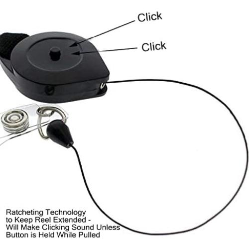 Lanyard con Carrete Bloqueable Specialist ID Negro 82,55 cm