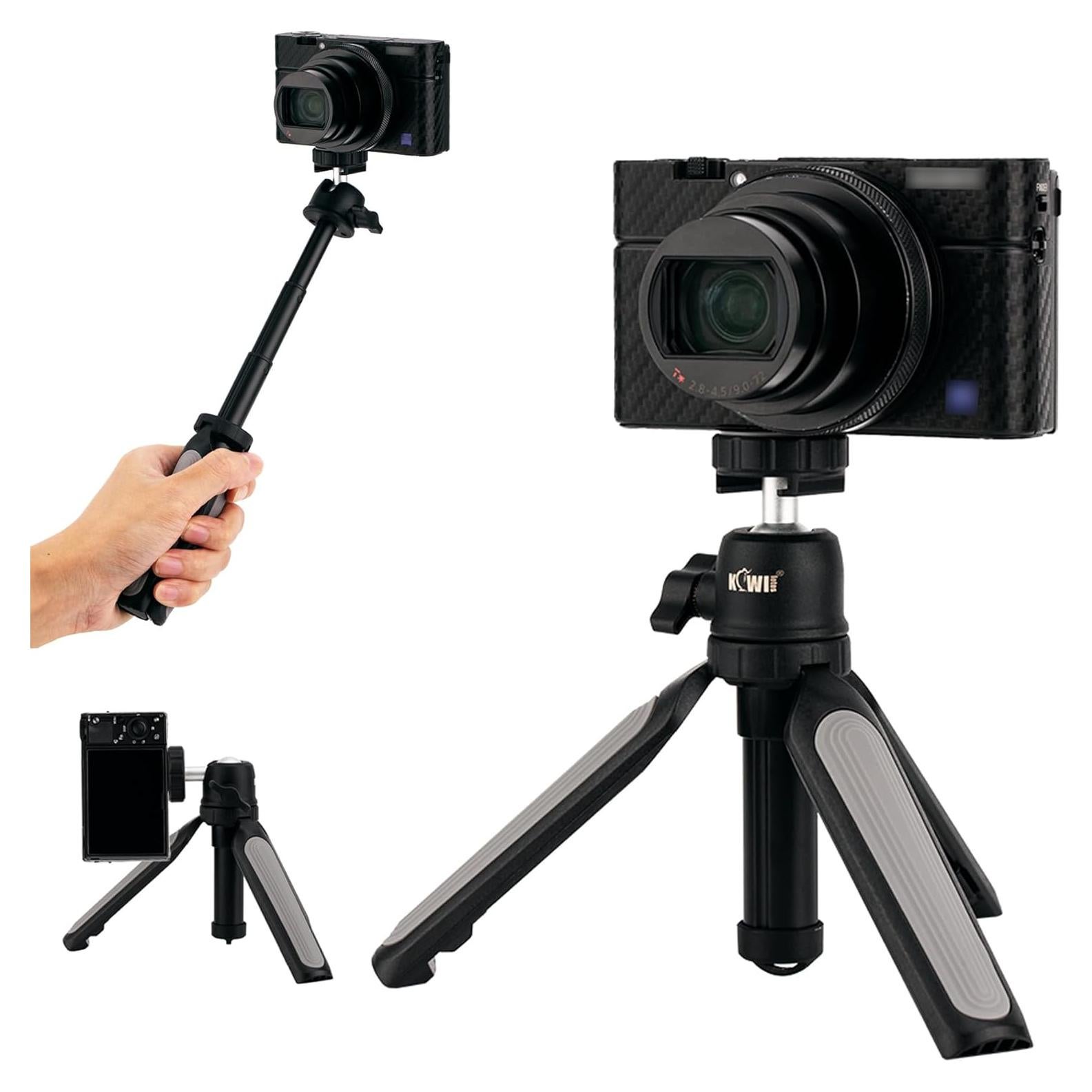 Trípode Mini Extensible KIWIFOTOS para Cámaras y Smartphones