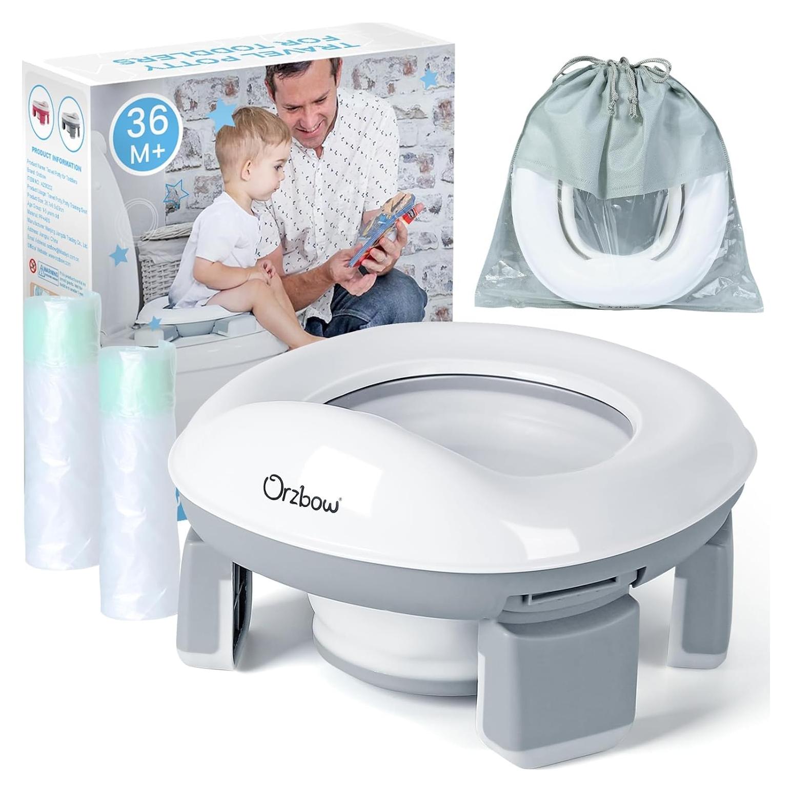 Inodoro Portátil 3 en 1 Orzbow para Niños - Gris, Plegable