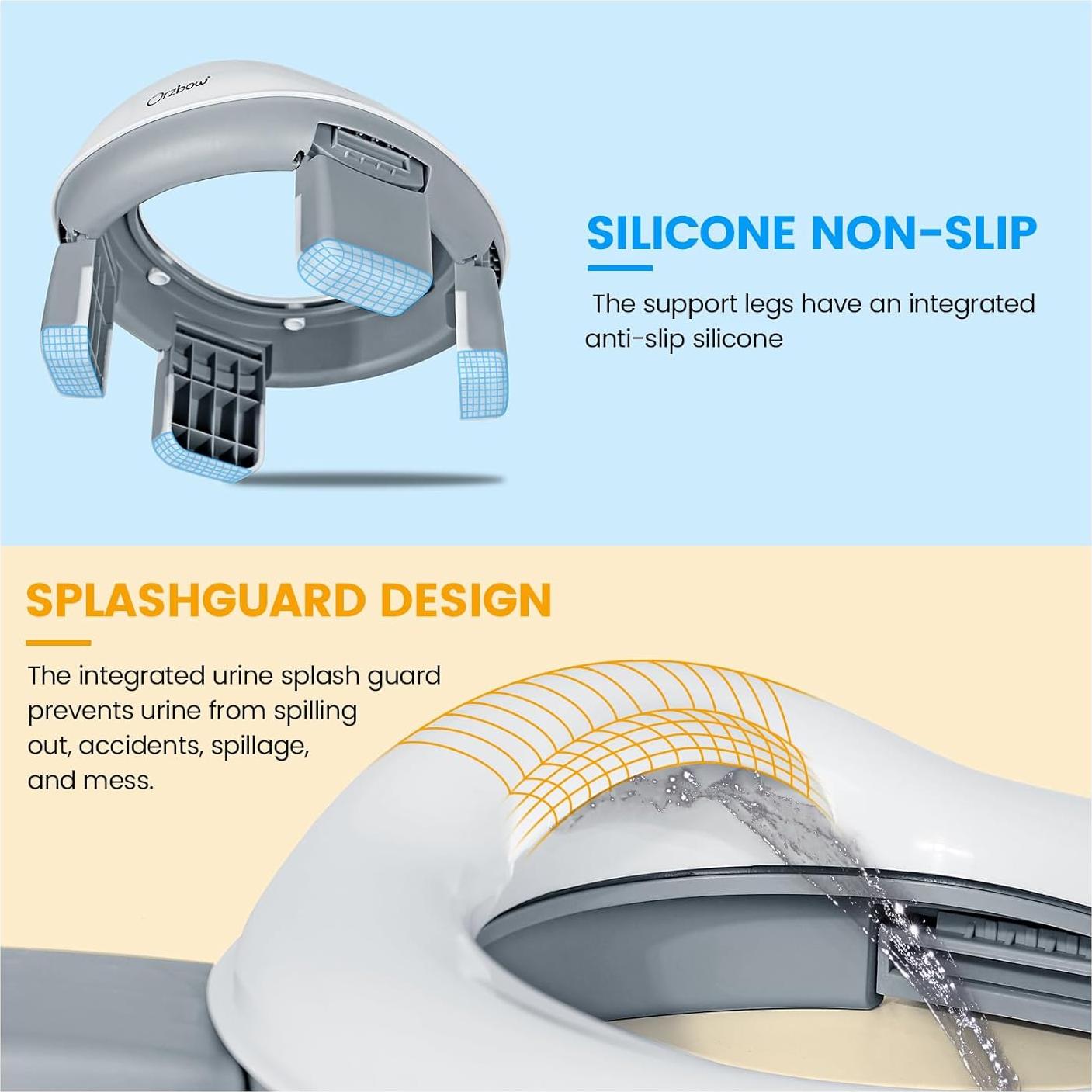 Inodoro Portátil 3 en 1 Orzbow para Niños - Gris, Plegable