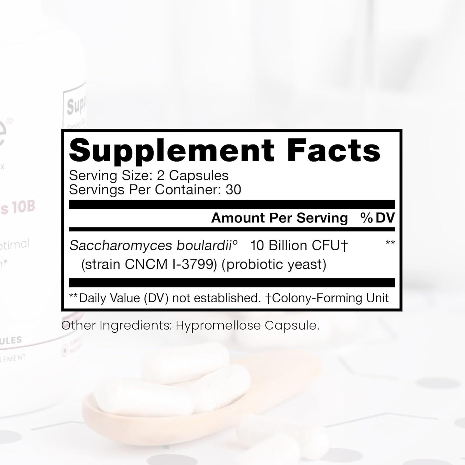 Probioticos Saccharomyces Boulardii 10 Mil Millones CFU - Pure TheraPro Rx - 60 Cápsulas