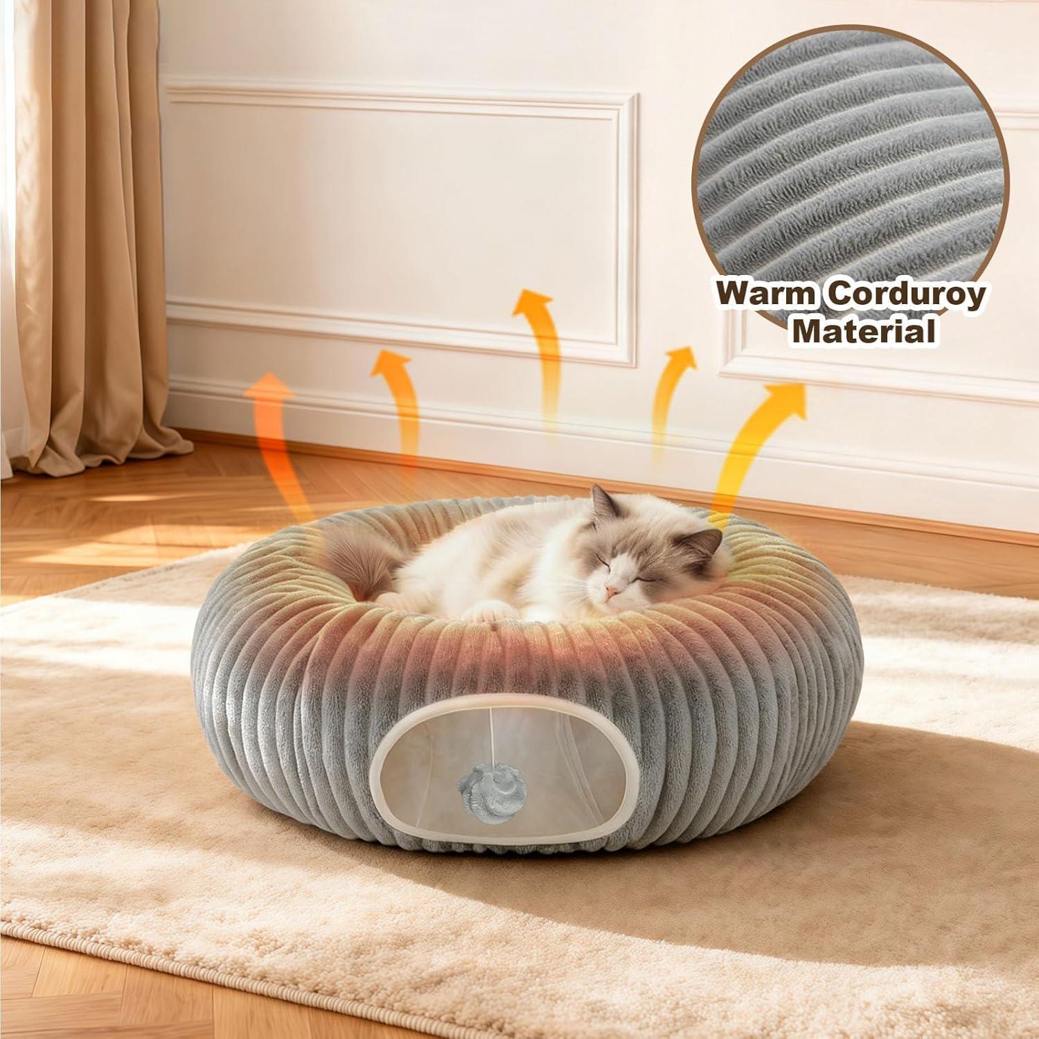 Túnel de Gato MOYMO Mediano Gris 75x75x25 cm 2 en 1