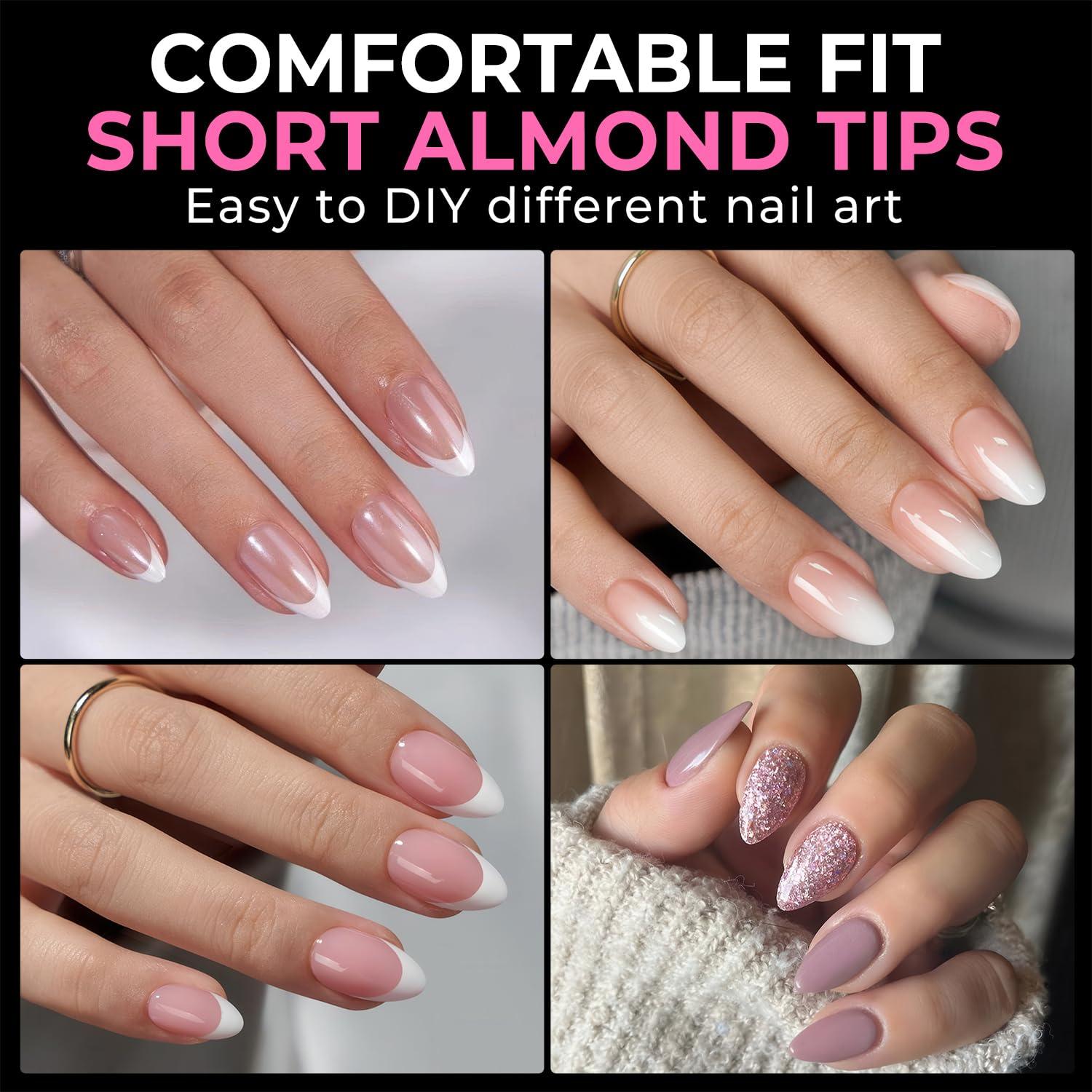 Uñas Postizas Almendra Cortas UNA GELLA 216pcs Gel Acrílico