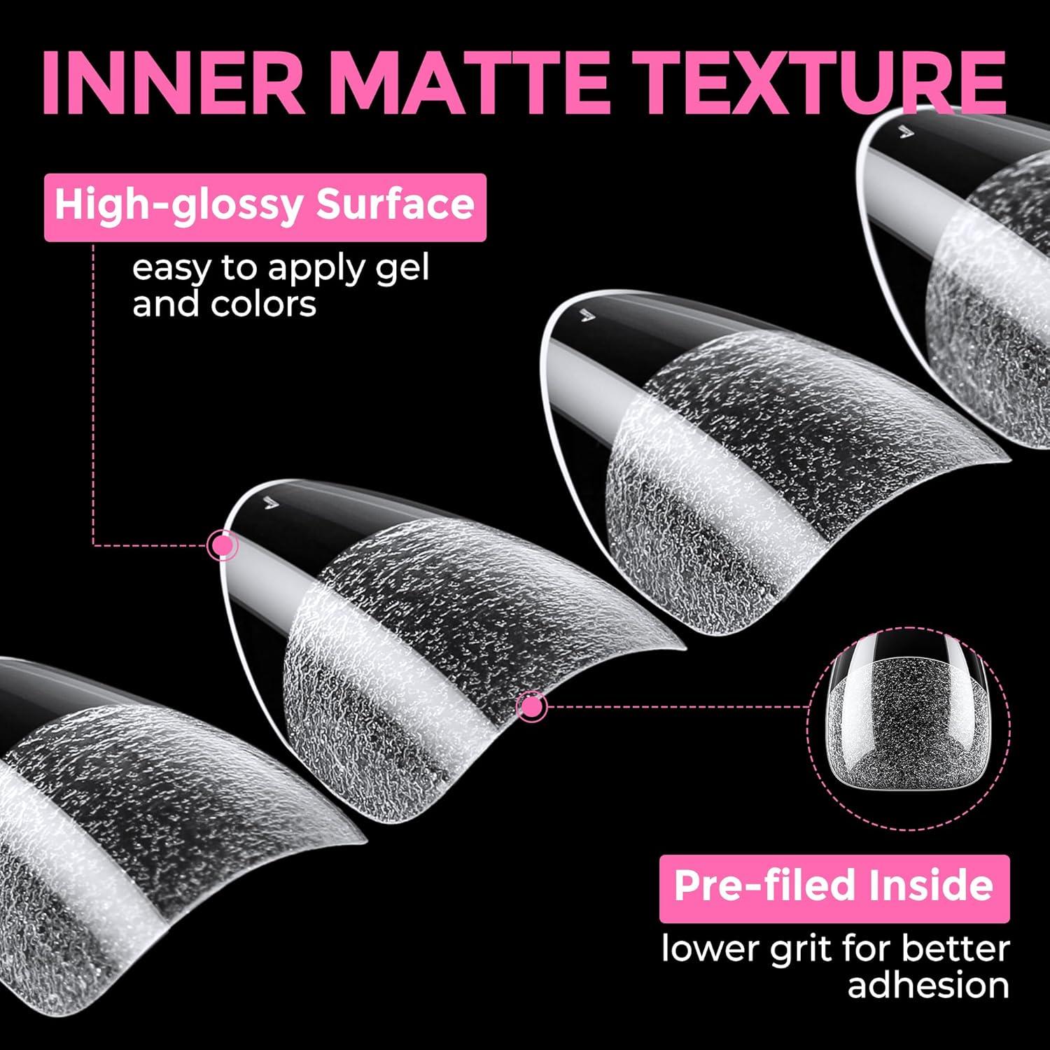 Uñas Postizas Almendra Cortas UNA GELLA 216pcs Gel Acrílico