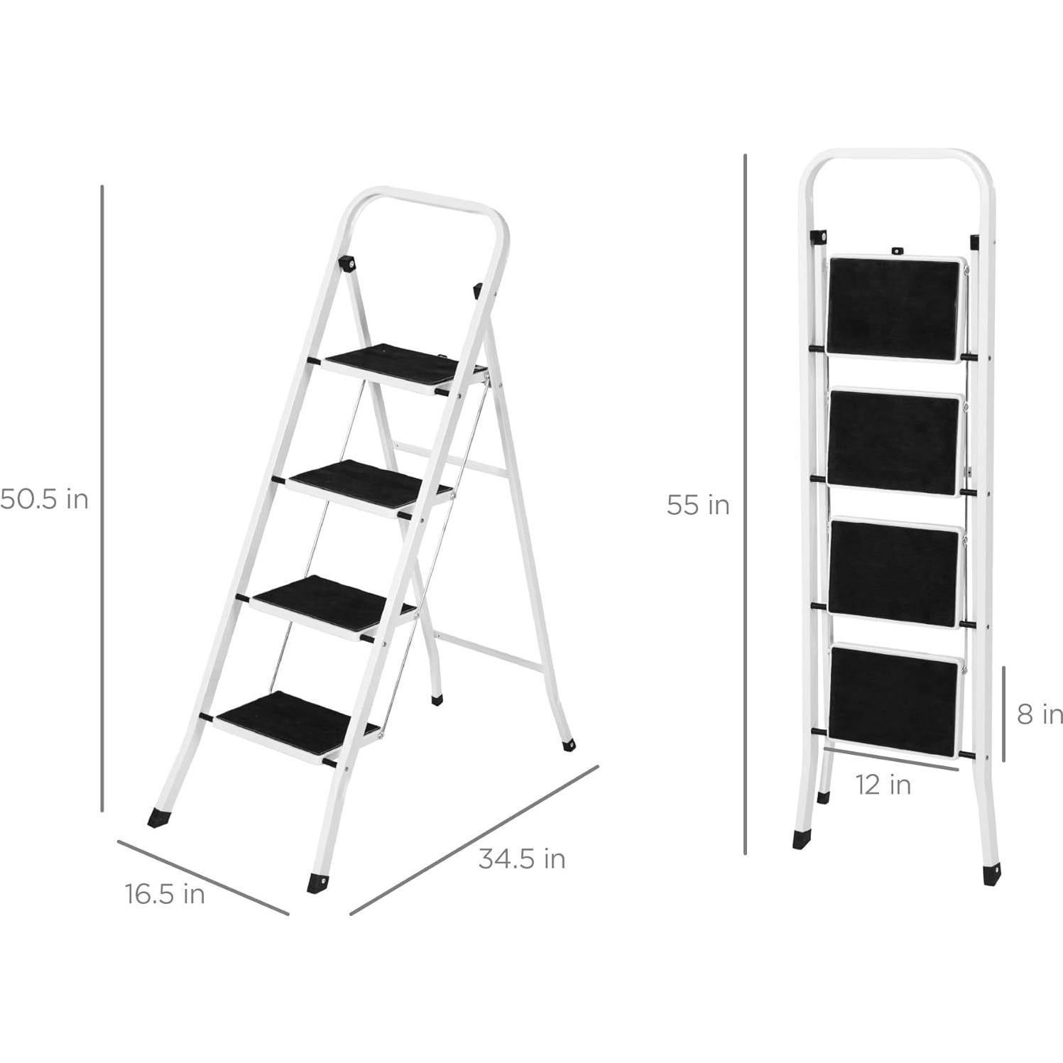 Escalera Plegable de Acero 4 Escalones 149kg Mejor Opción