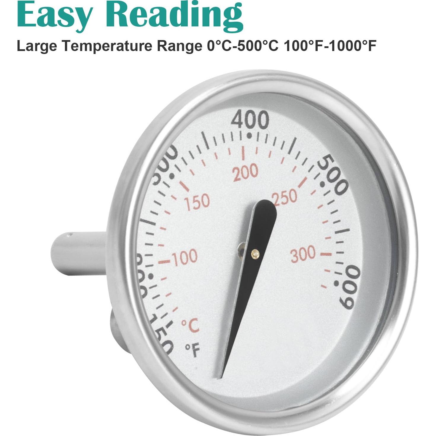 60540 7581 67031 Grill Lid Thermometer for Weber Charcoal, Spirit, Q Grill, Temperature Gauge for Spirit I & II 200 and 300 Series, Weber 22" Kettles, Q 120/220/300/320, Traveler Portable Gas Grill