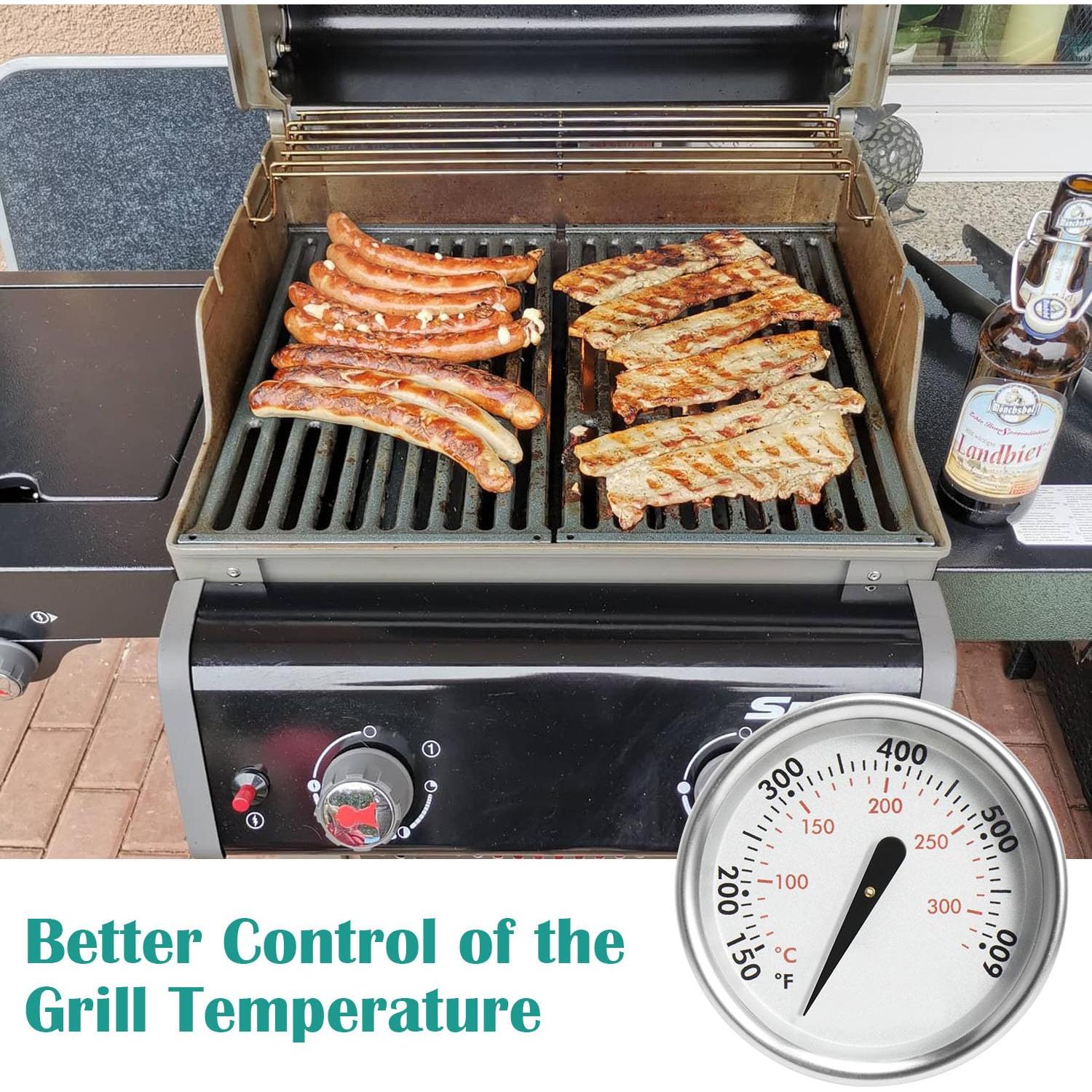 60540 7581 67031 Grill Lid Thermometer for Weber Charcoal, Spirit, Q Grill, Temperature Gauge for Spirit I & II 200 and 300 Series, Weber 22" Kettles, Q 120/220/300/320, Traveler Portable Gas Grill