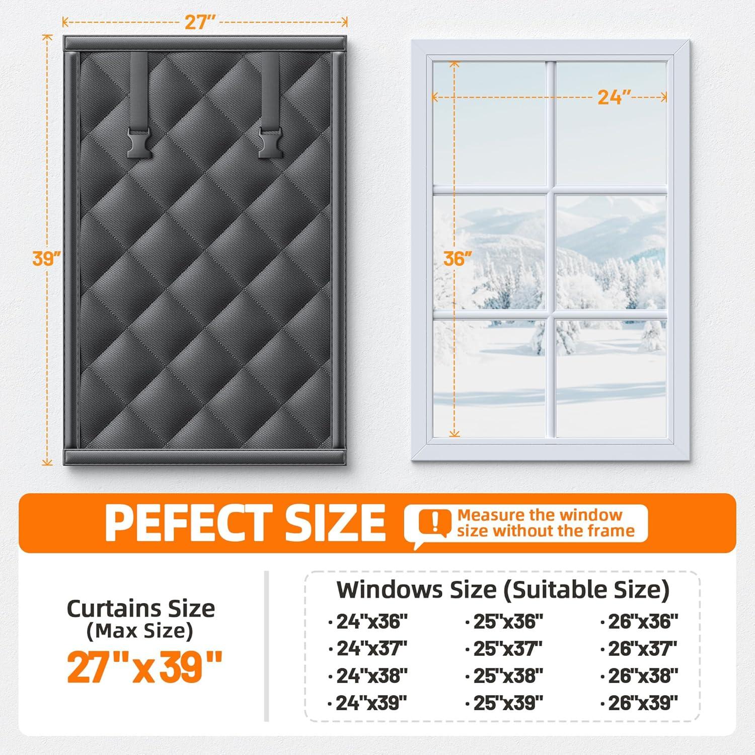 Cortina Térmica Aislante Tlany 27x39" para Invierno - Negro