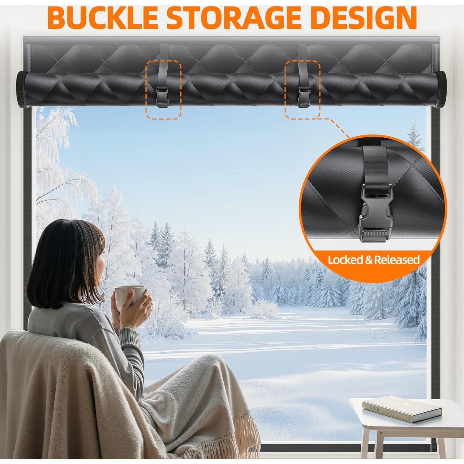 Cortina Térmica Aislante Tlany 27x39" para Invierno - Negro