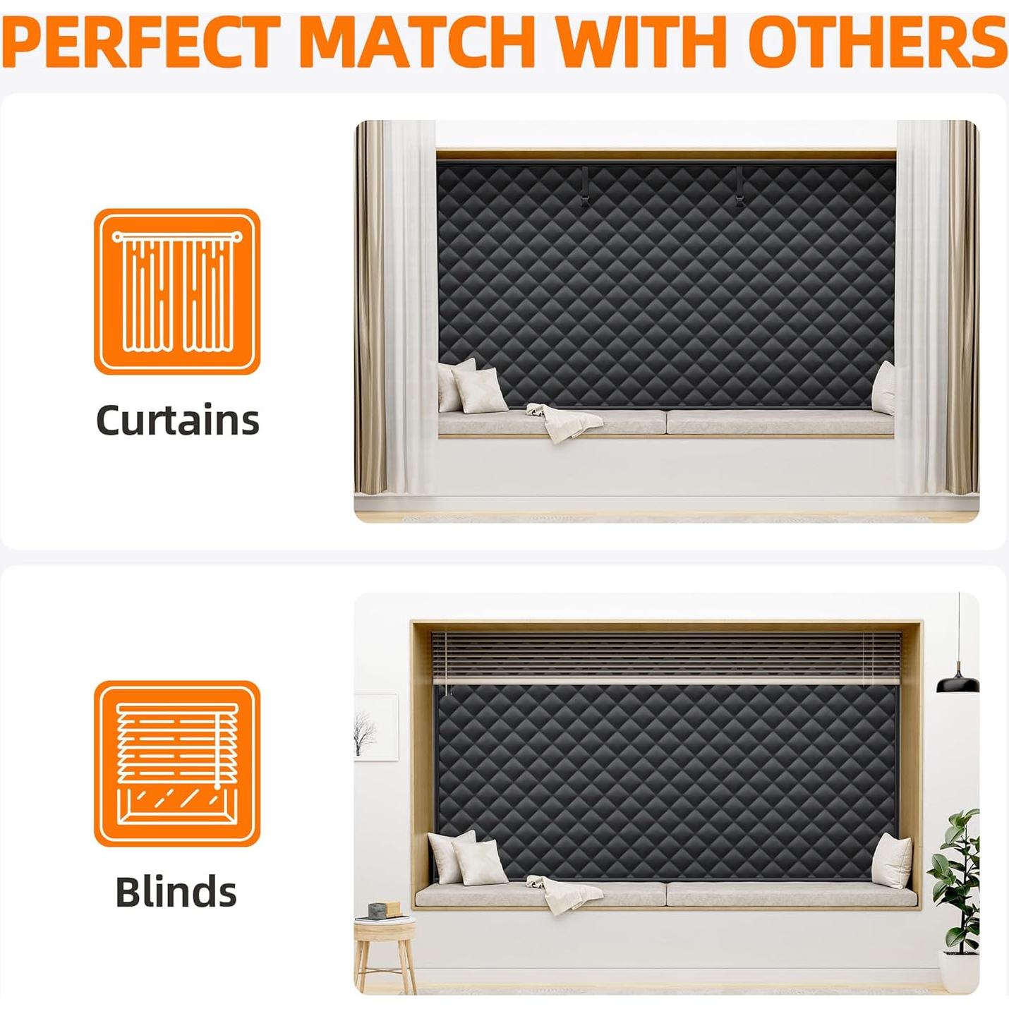 Cortina Térmica Aislante Tlany 27x39" para Invierno - Negro