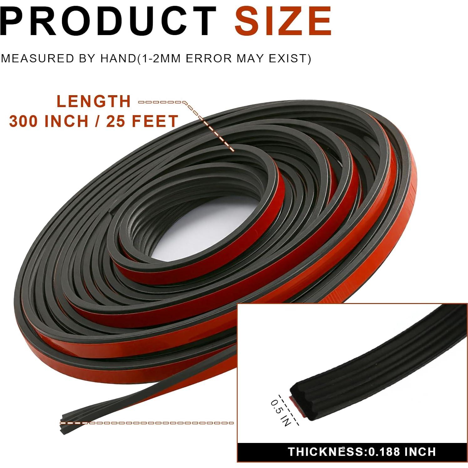 Tira de Sello de Goma EPDM 1.27 cm x 7.62 m con Cinta 3M