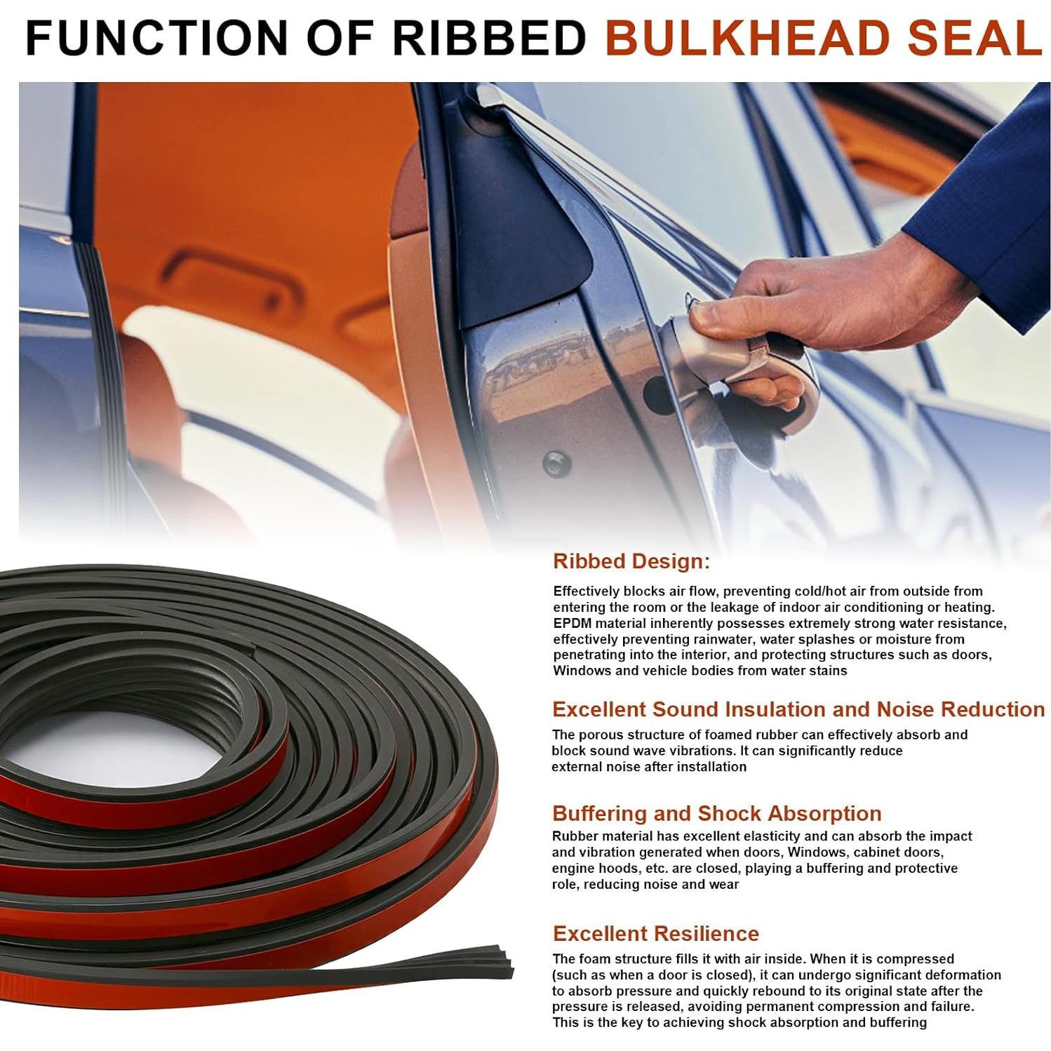 Tira de Sello de Goma EPDM 1.27 cm x 7.62 m con Cinta 3M