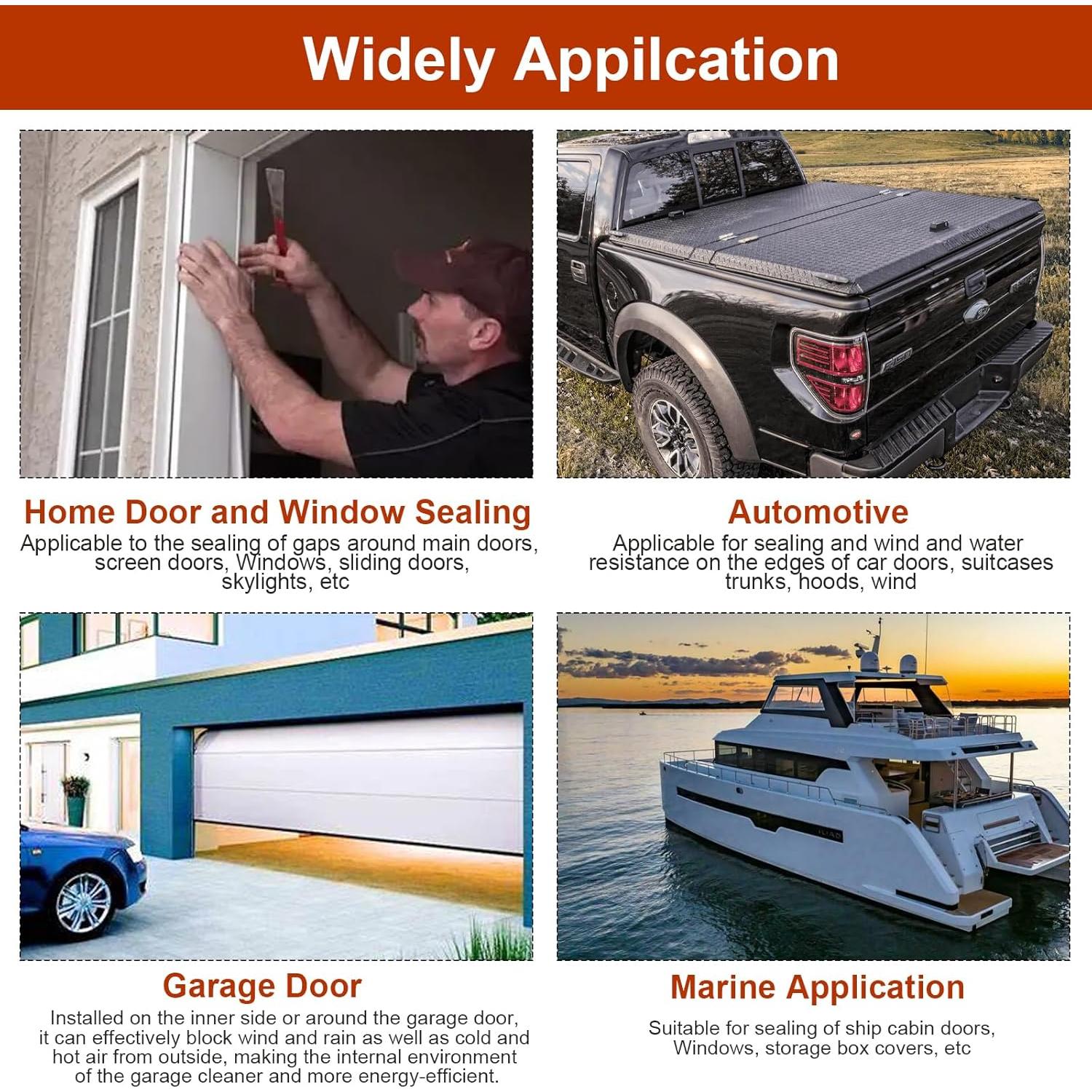 Tira de Sello de Goma EPDM 1.27 cm x 7.62 m con Cinta 3M