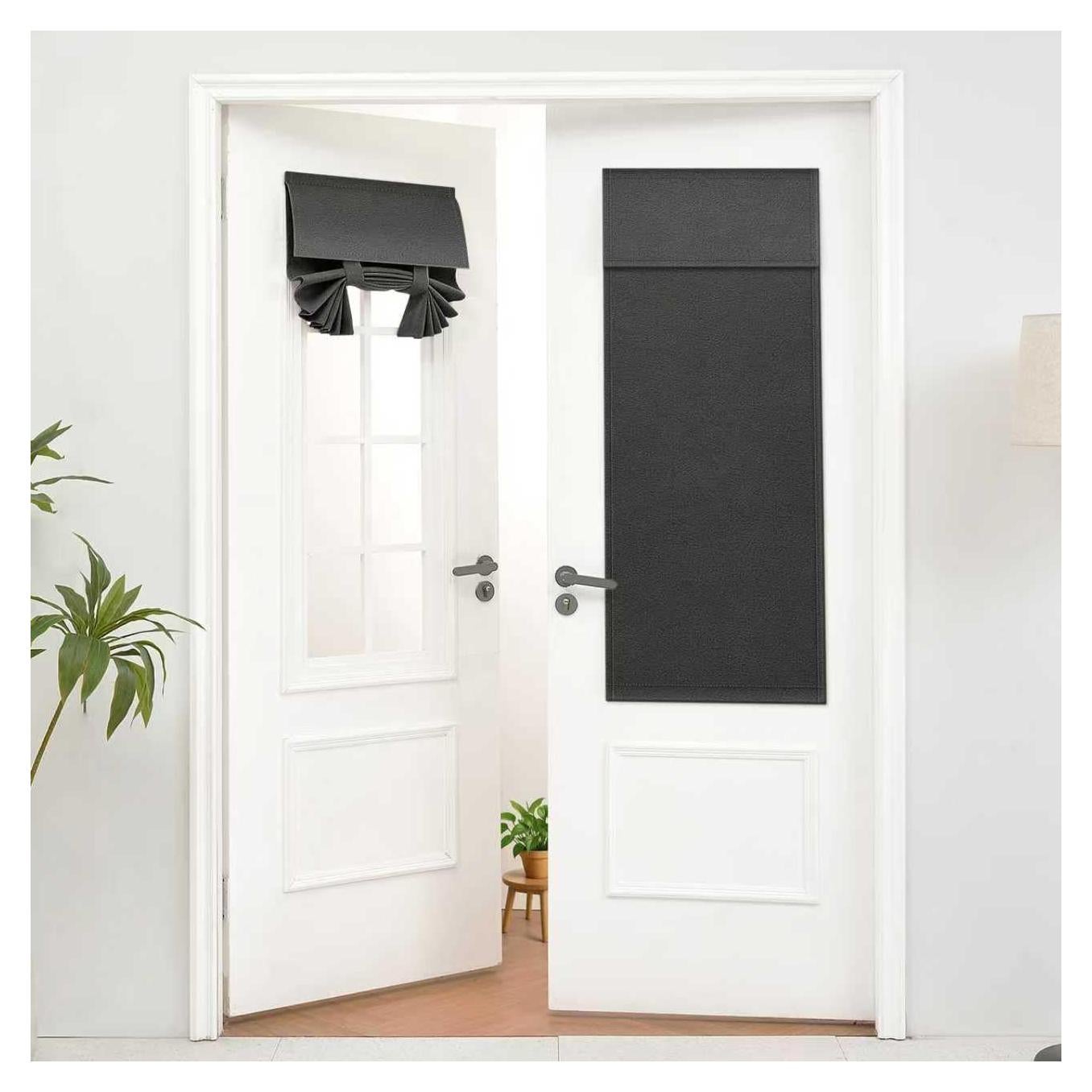 Cortina Blackout Warmstar 66x51 cm, Panel de Puerta Francesa Negro