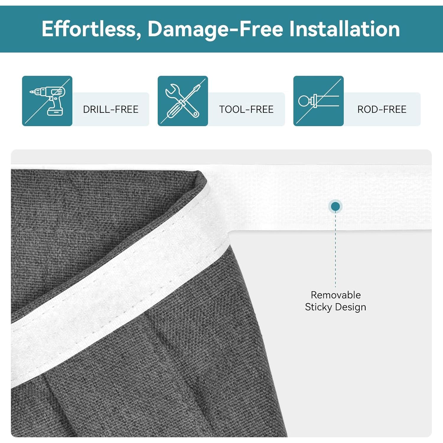 Cortina Blackout Warmstar 66x51 cm, Panel de Puerta Francesa Negro