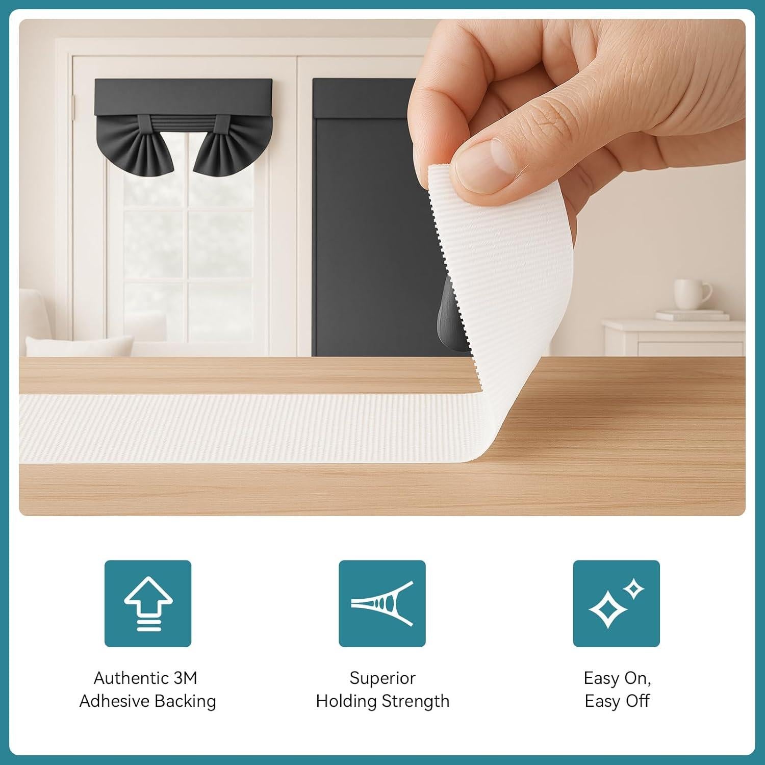 Cortina Blackout Warmstar 66x51 cm, Panel de Puerta Francesa Negro