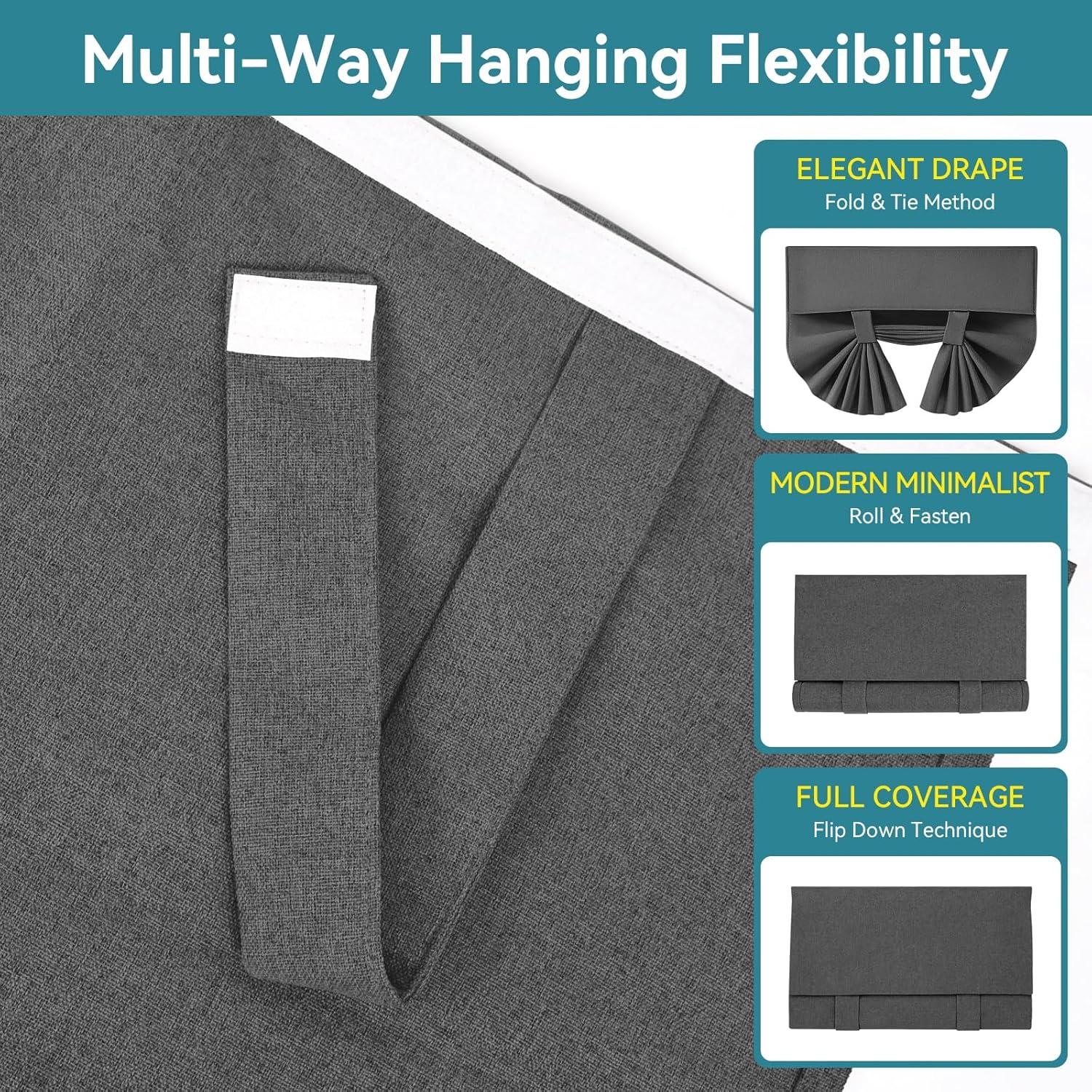 Cortina Blackout Warmstar 66x51 cm, Panel de Puerta Francesa Negro