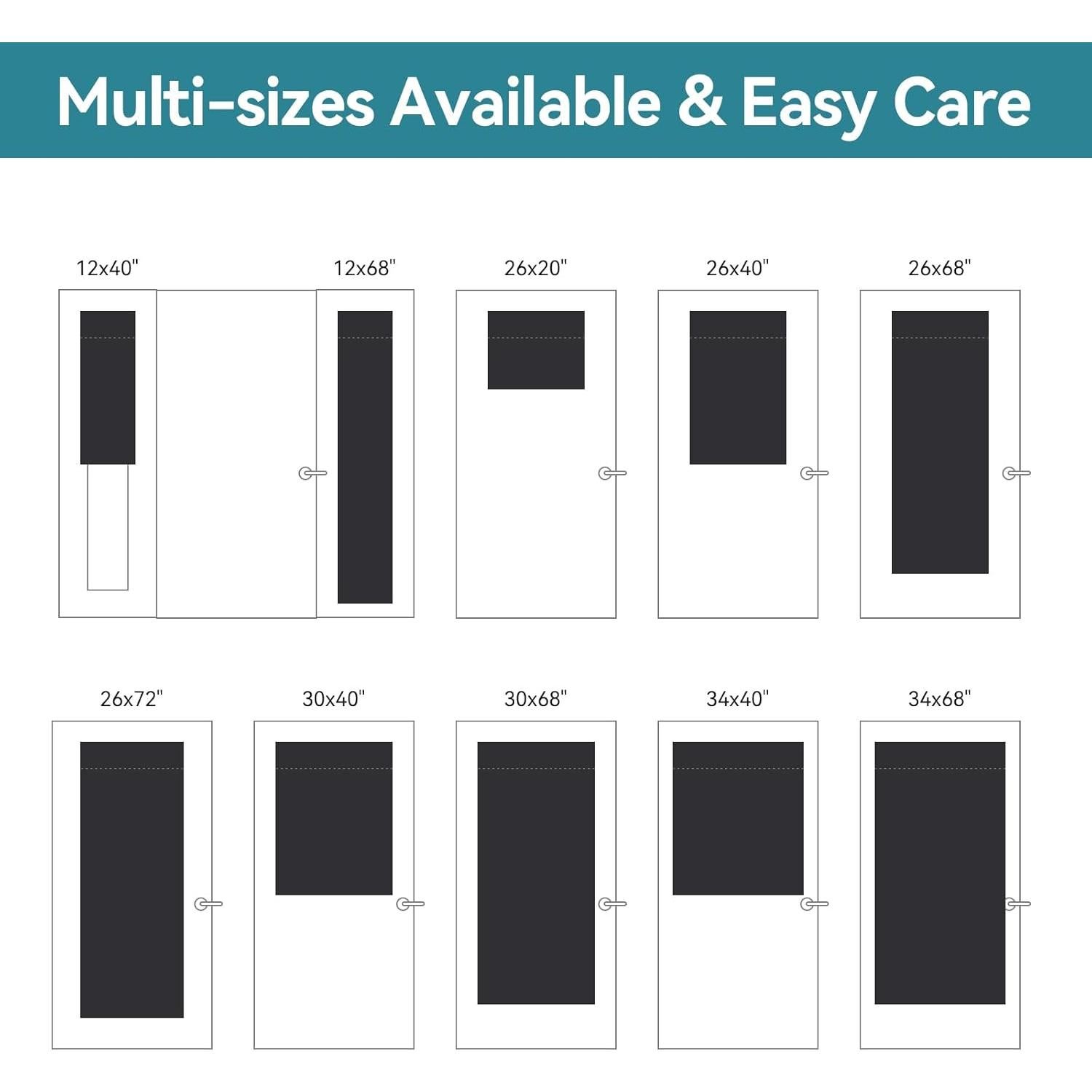 Cortina Blackout Warmstar 66x51 cm, Panel de Puerta Francesa Negro