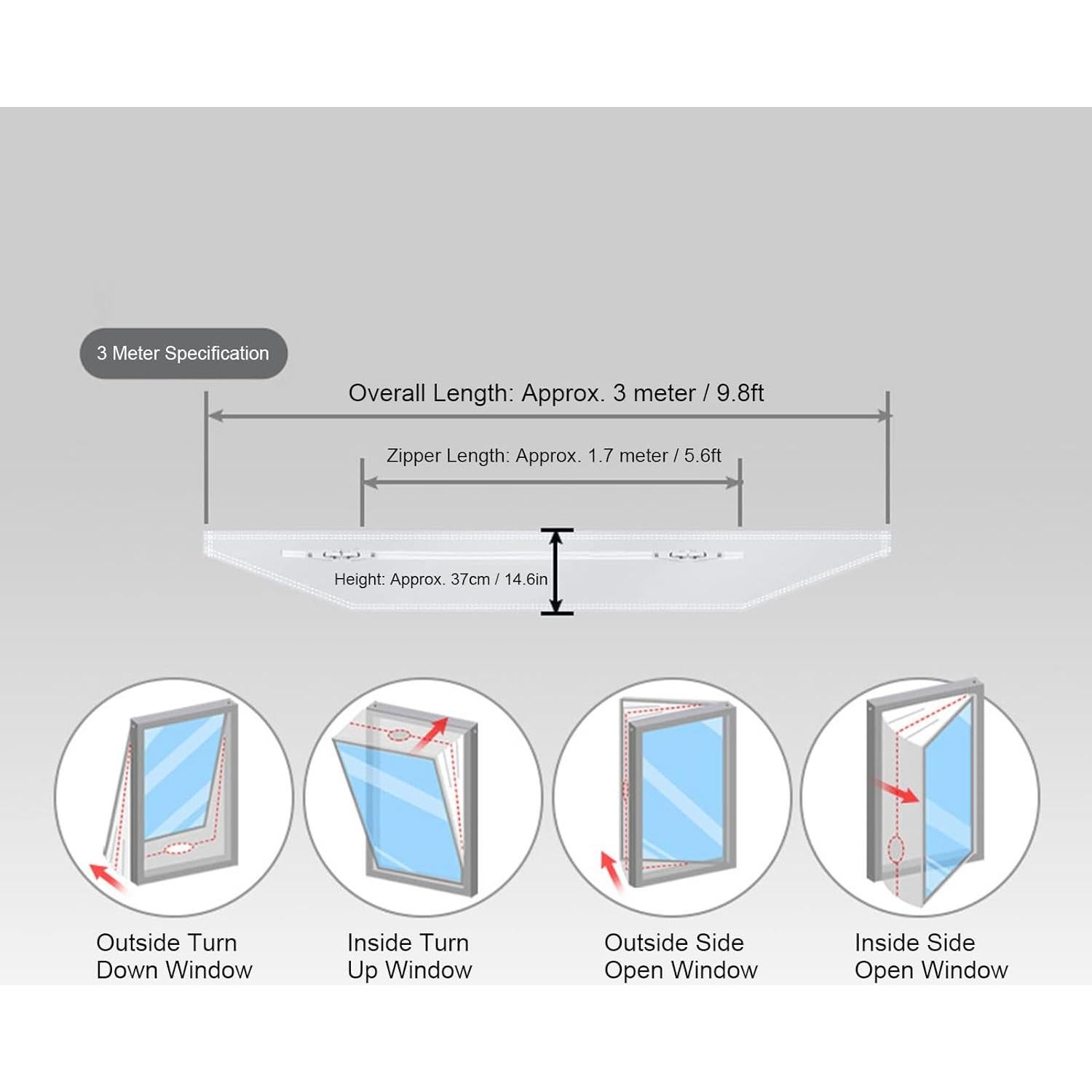 Kit de Sellado de Ventana para Aire Acondicionado Naroote 3m