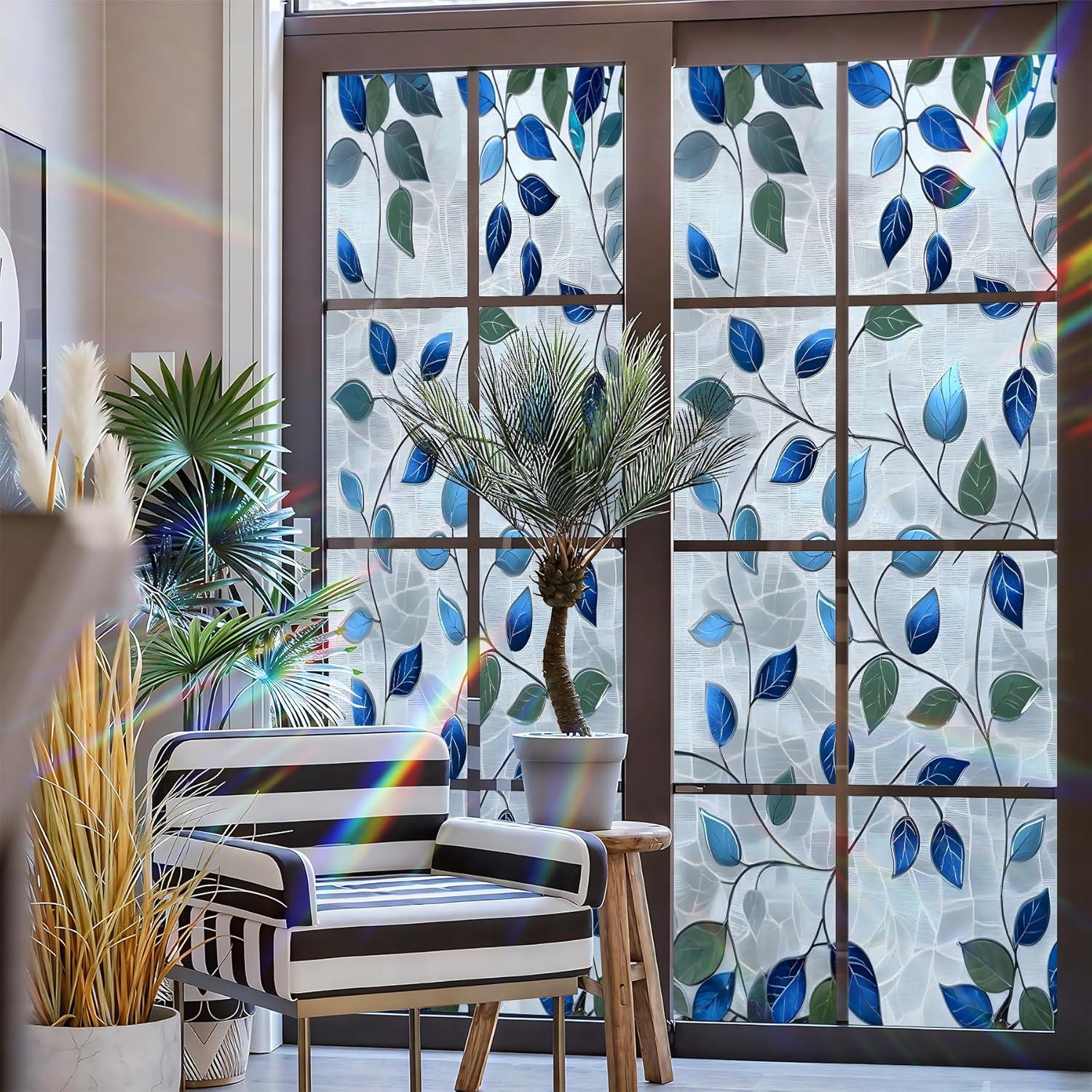 Película de Privacidad AOHMPT 3D Floral 99.8x44.5cm