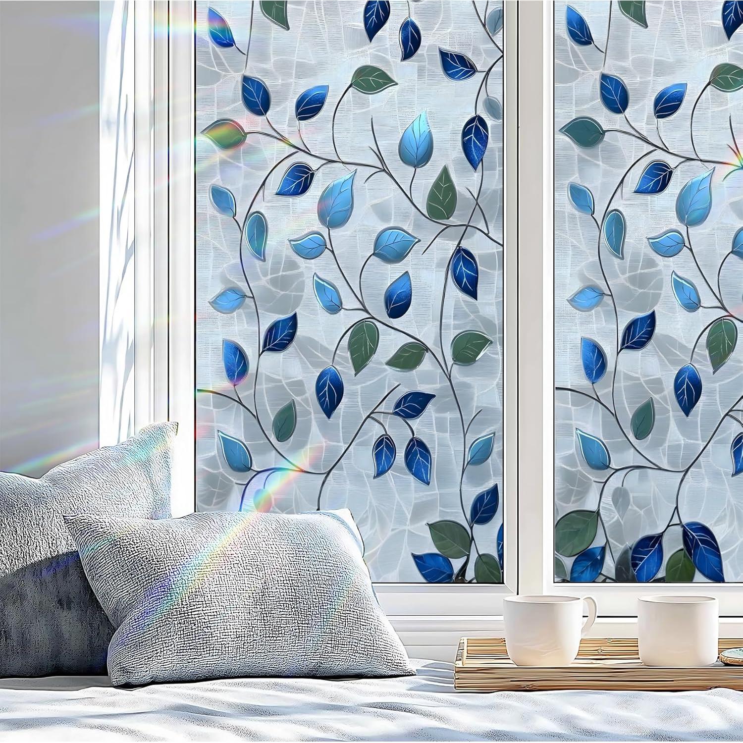 Película de Privacidad AOHMPT 3D Floral 99.8x44.5cm