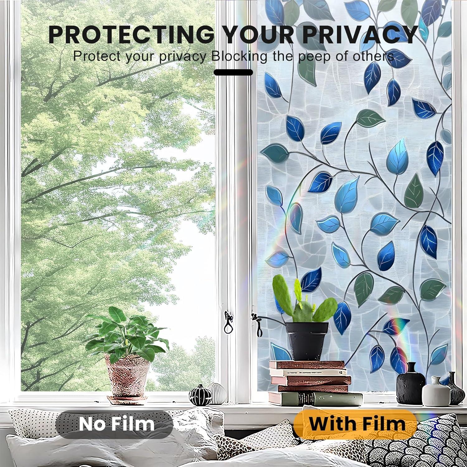 Película de Privacidad AOHMPT 3D Floral 99.8x44.5cm