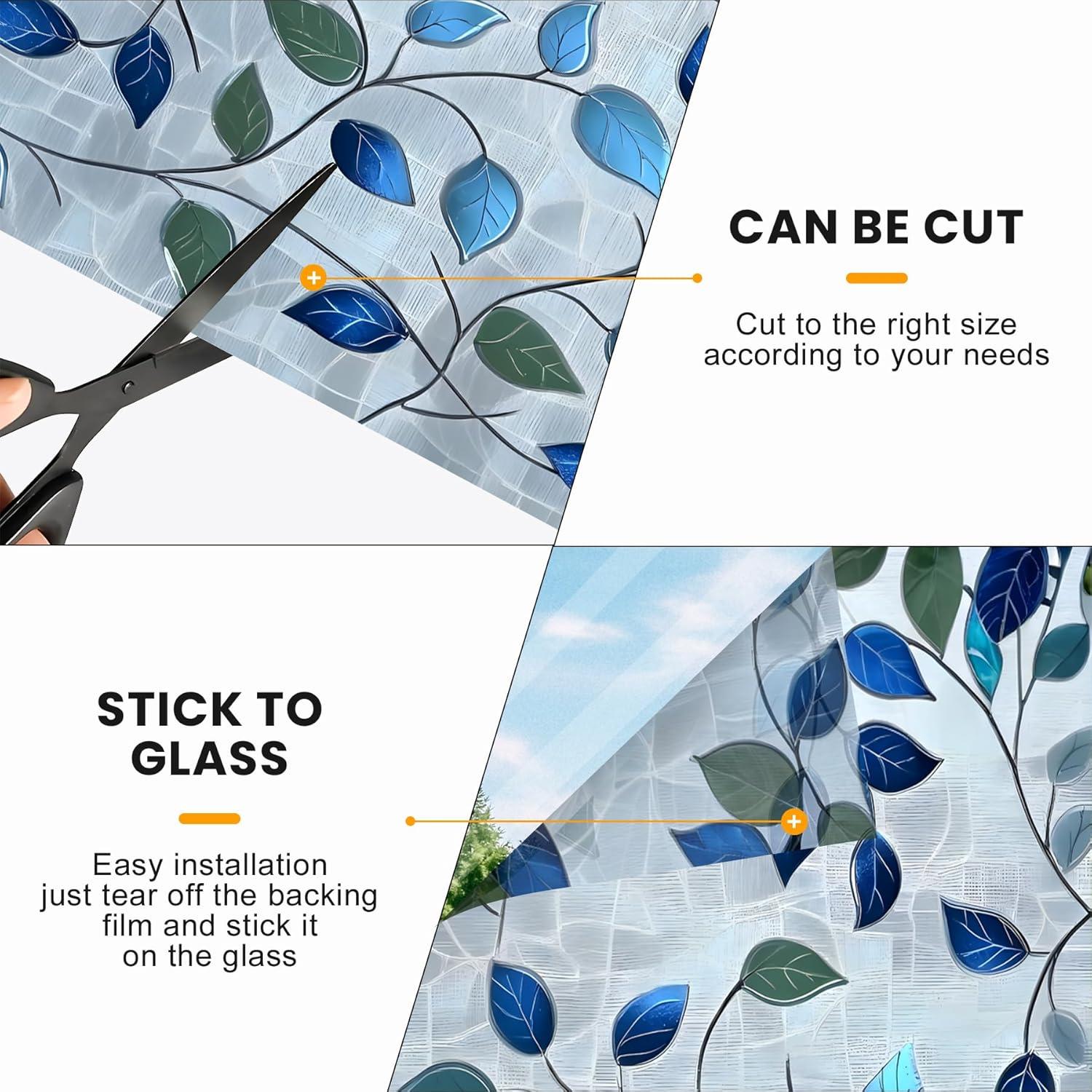 Película de Privacidad AOHMPT 3D Floral 99.8x44.5cm