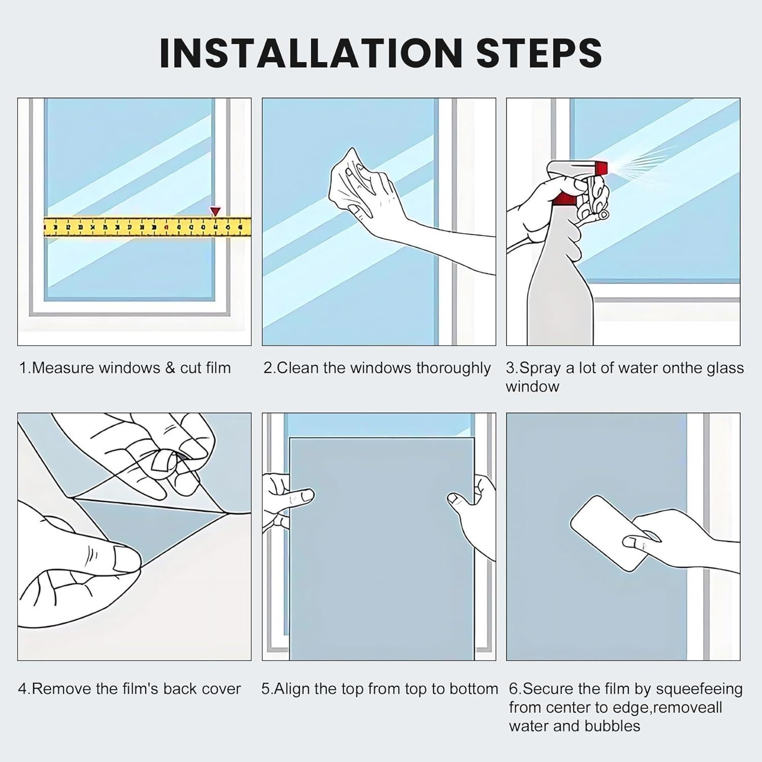 Película de Privacidad AOHMPT 3D Floral 99.8x44.5cm