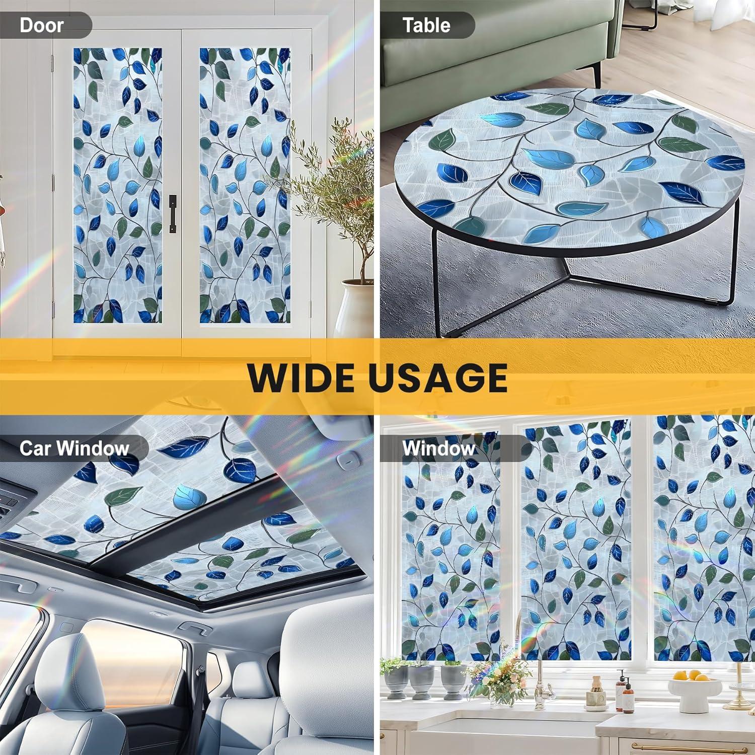 Película de Privacidad AOHMPT 3D Floral 99.8x44.5cm