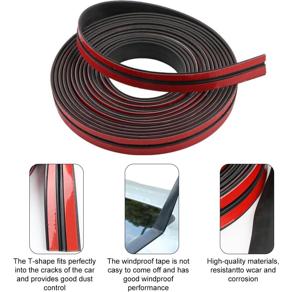 Sellado T de Goma 30mm LuLuya para Parabrisas y Ventanas 3M