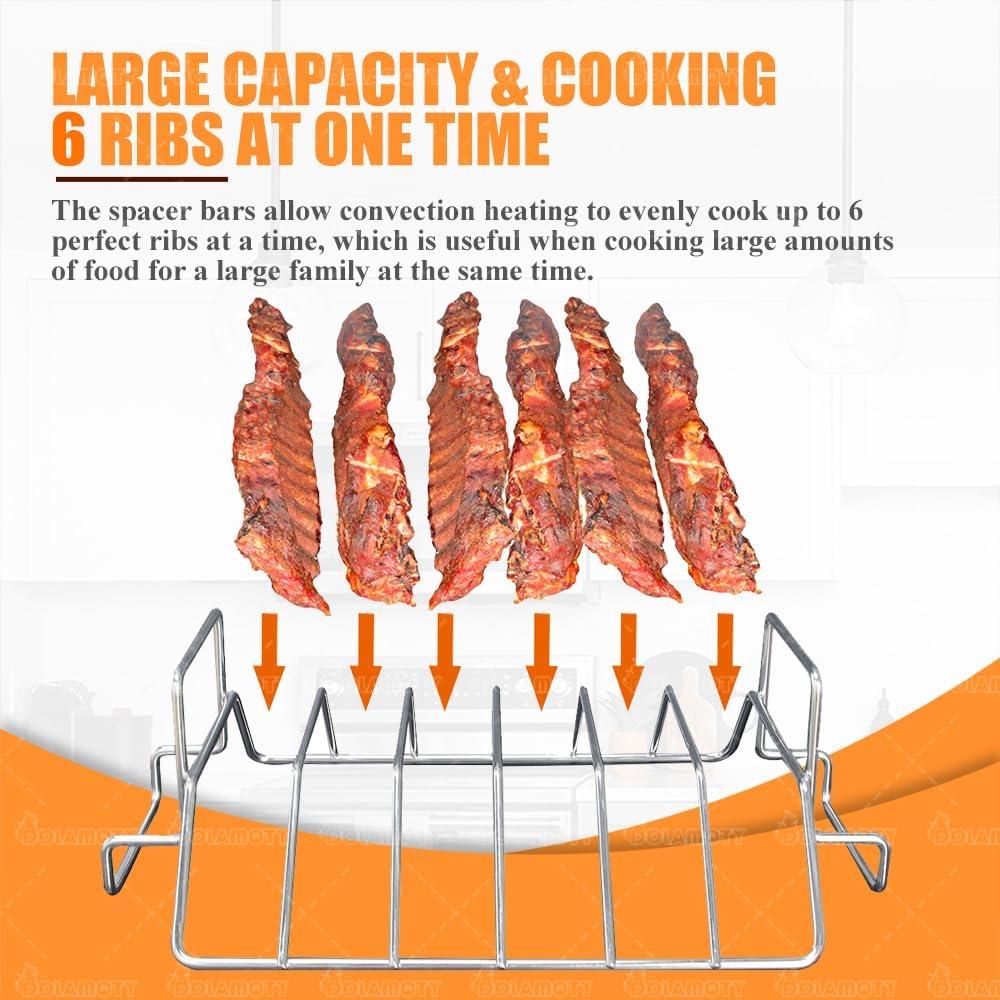 Rejilla de Asado DOLAMOTY con Bandeja Acero Inoxidable 39x29cm