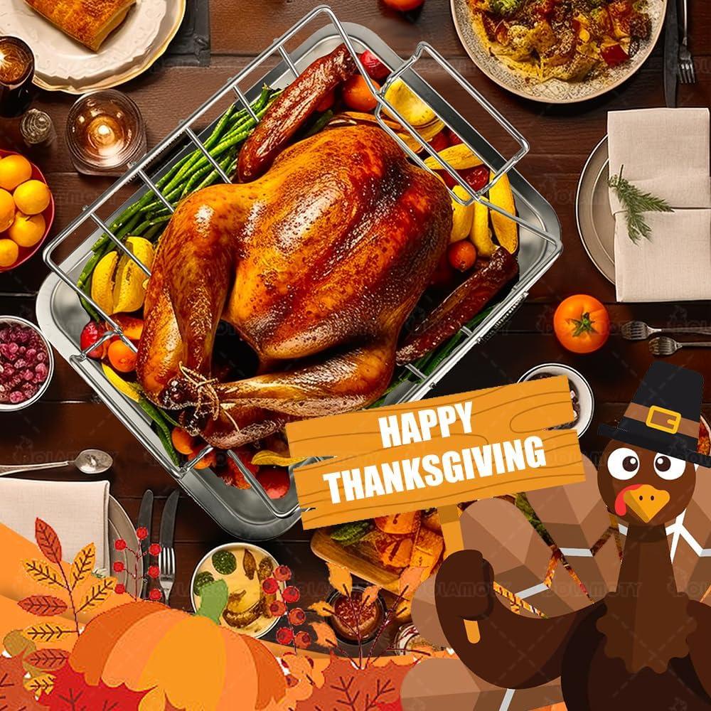 Rejilla de Asado DOLAMOTY con Bandeja Acero Inoxidable 39x29cm