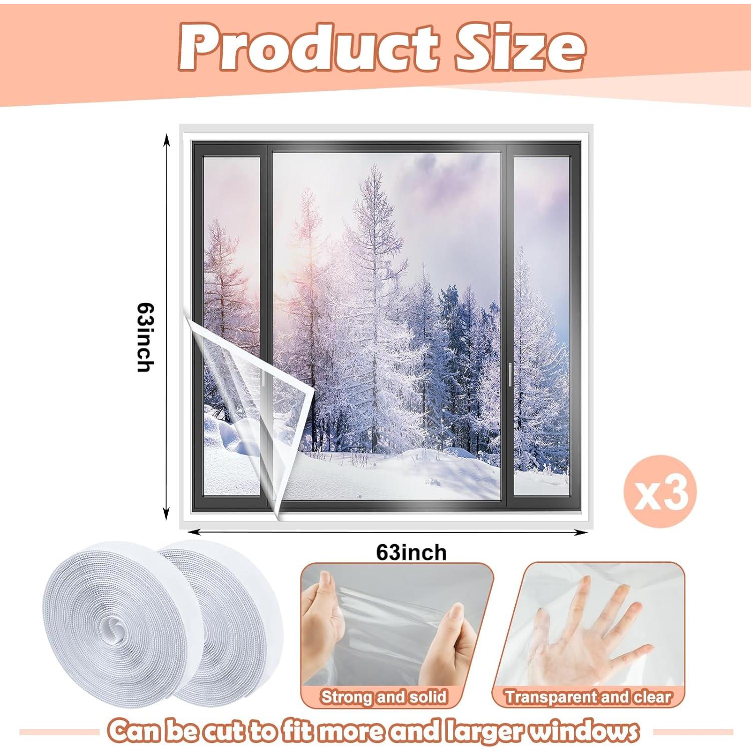 Kit Aislamiento Ventanas 3 Piezas Beeveer 160x160 cm Transparente