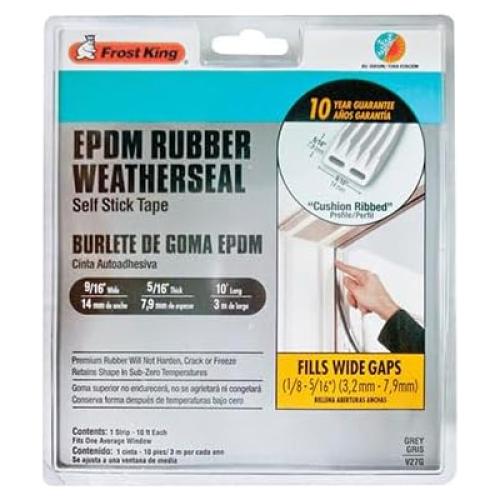 Cinta de Clima EPDM Frost King 3.05m x 0.79cm Gris