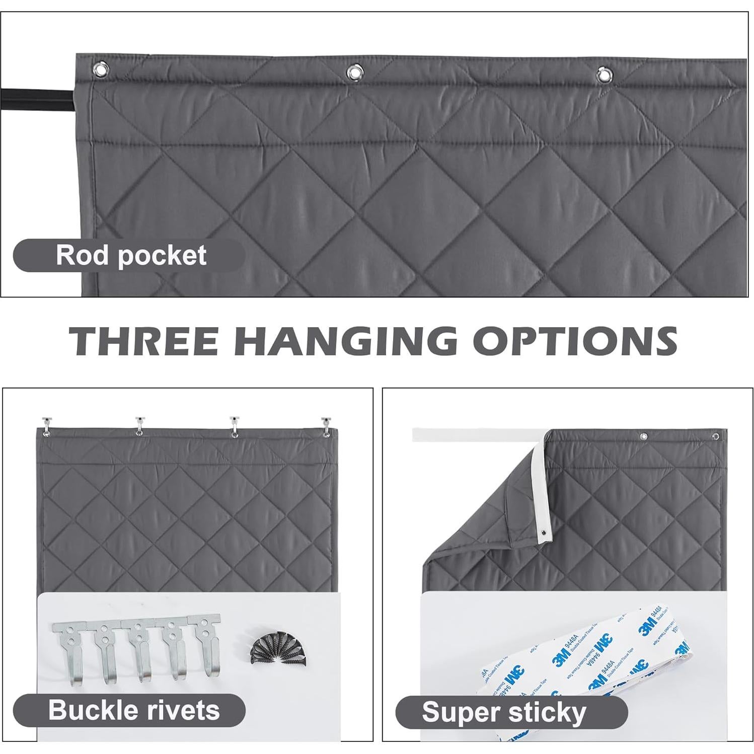 Cortina de Puerta Aislante KEPARPCN 91x208 cm Gris 1 Panel