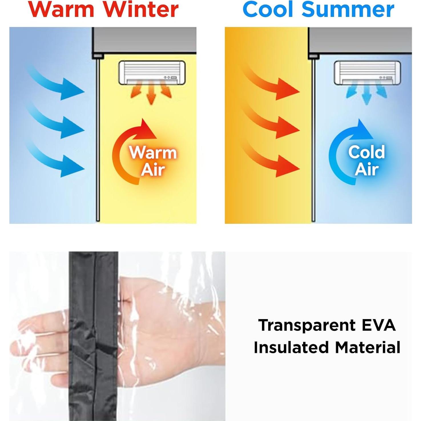 Cortina de Puerta Aislante Magnética Skloopearg 182.88x203.2cm