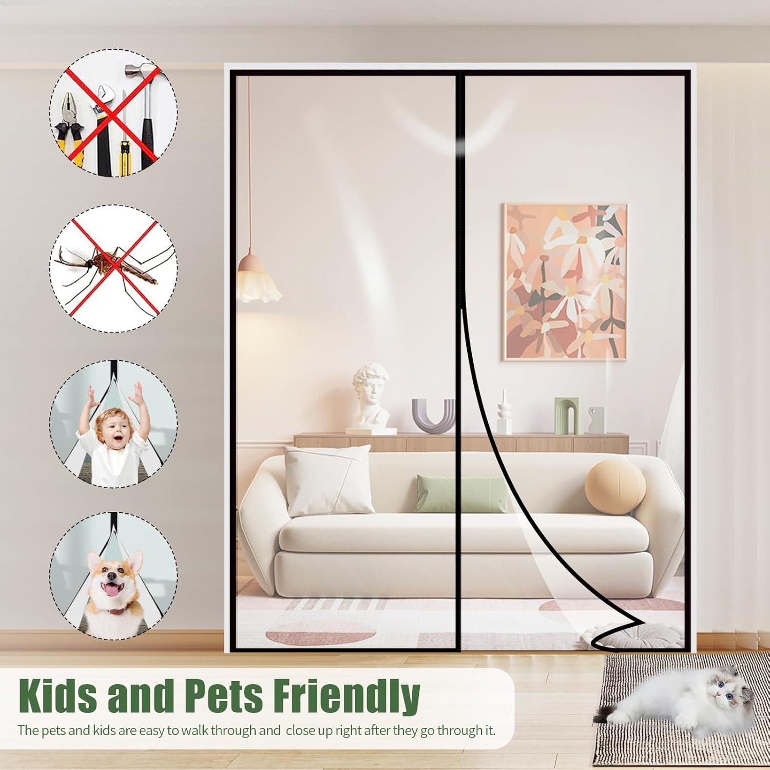 Cortina de Puerta Aislante Magnética Skloopearg 182.88x203.2cm