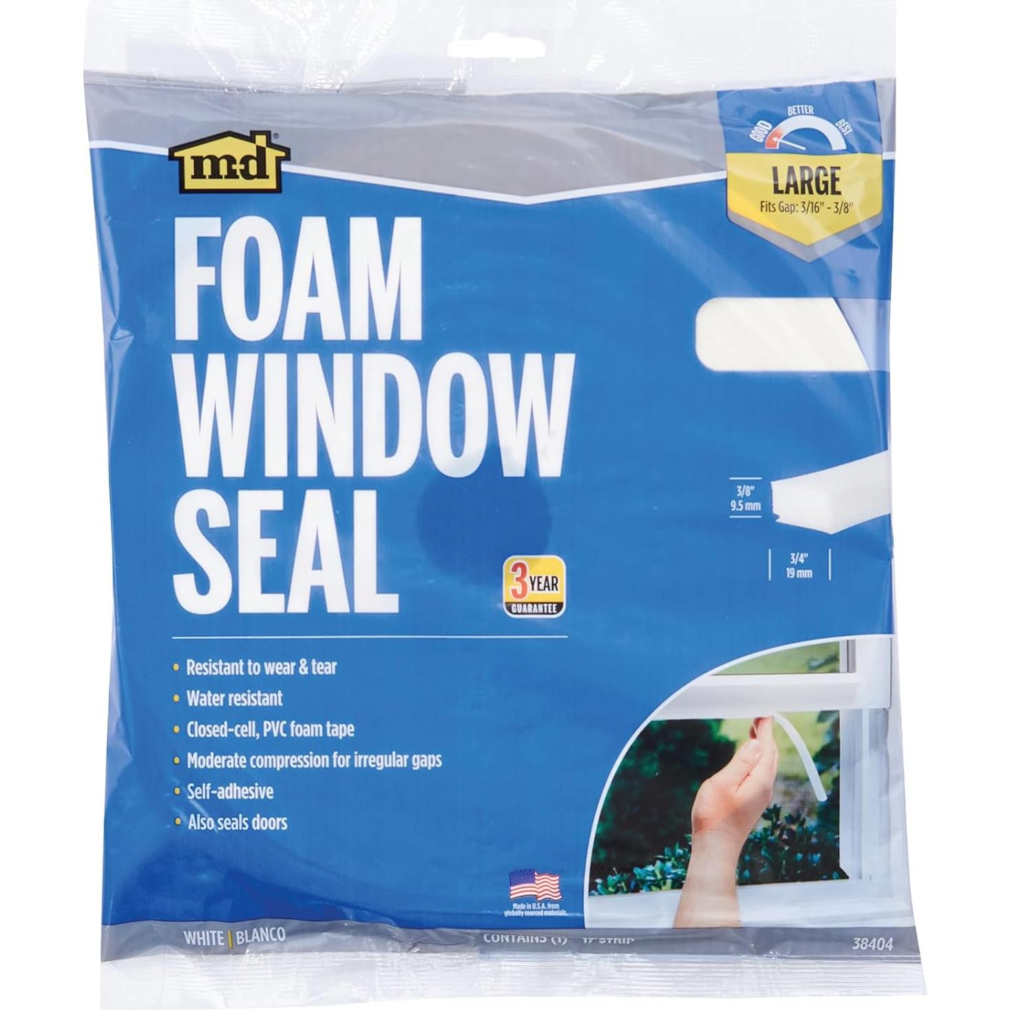 Sello de Ventana de Espuma M-D 3/8" x 3/4" x 5.18m Blanco