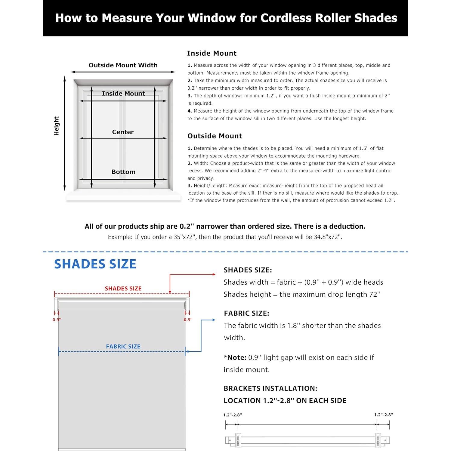 Persianas Enrollables LazBlinds 100% Opacas 50.4x182.9cm Marrón